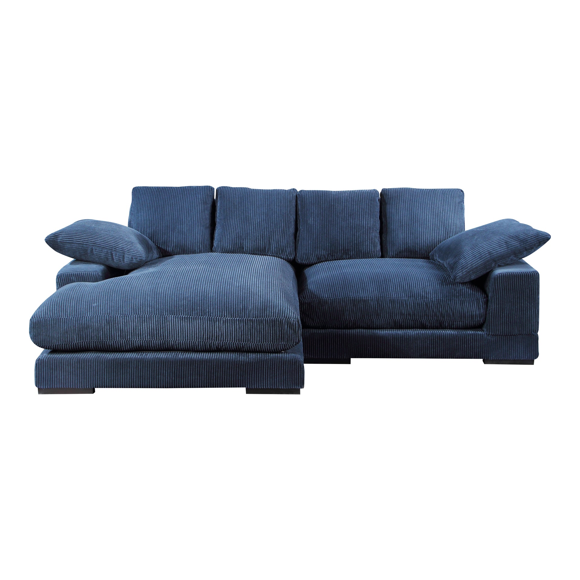 Keira - Corduroy Upholstery Finish Reversible Modular Sectional Seats 4, Navy