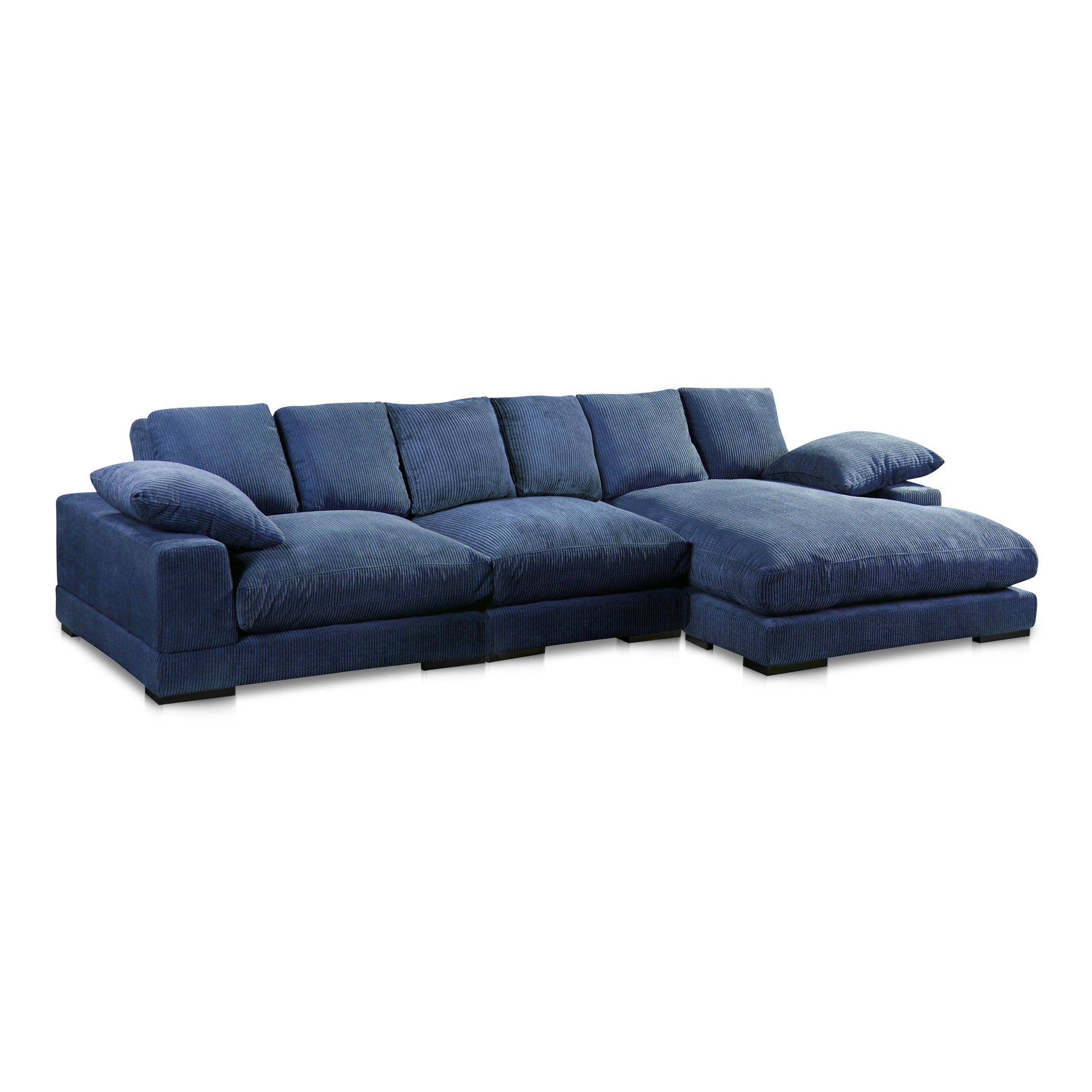 Keira, Sectional Sofa, Polyester Upholstery, Reversible Chaise, Navy, 5 Seater