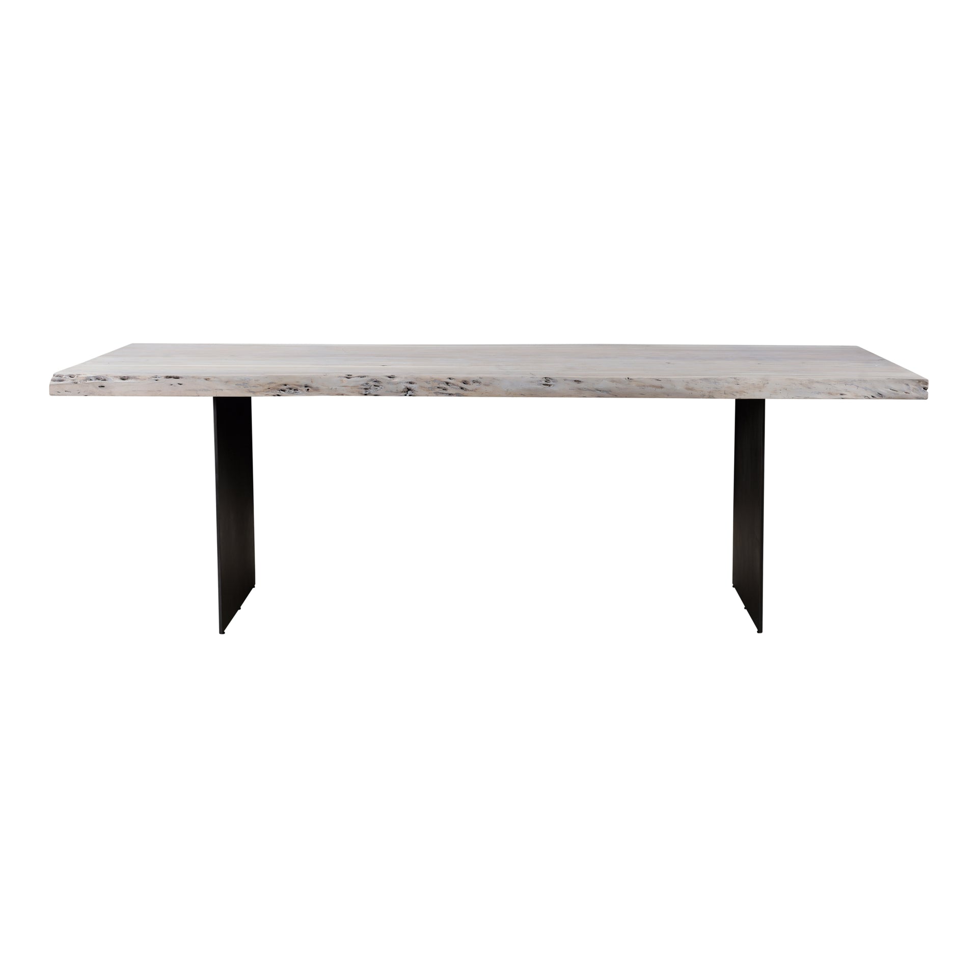 Lisa, Dining Table Solid Acacia with Iron Legs in White, Seats 8