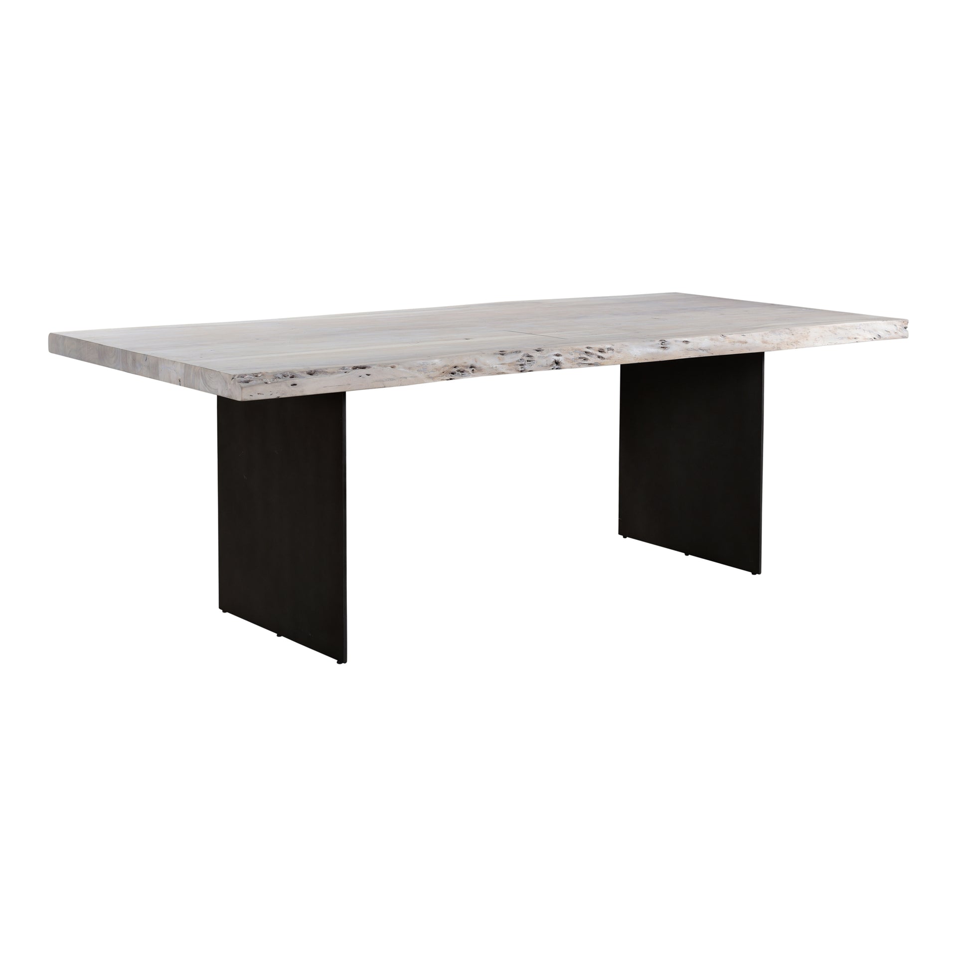 Lisa, Dining Table Solid Acacia with Iron Legs in White, Seats 8