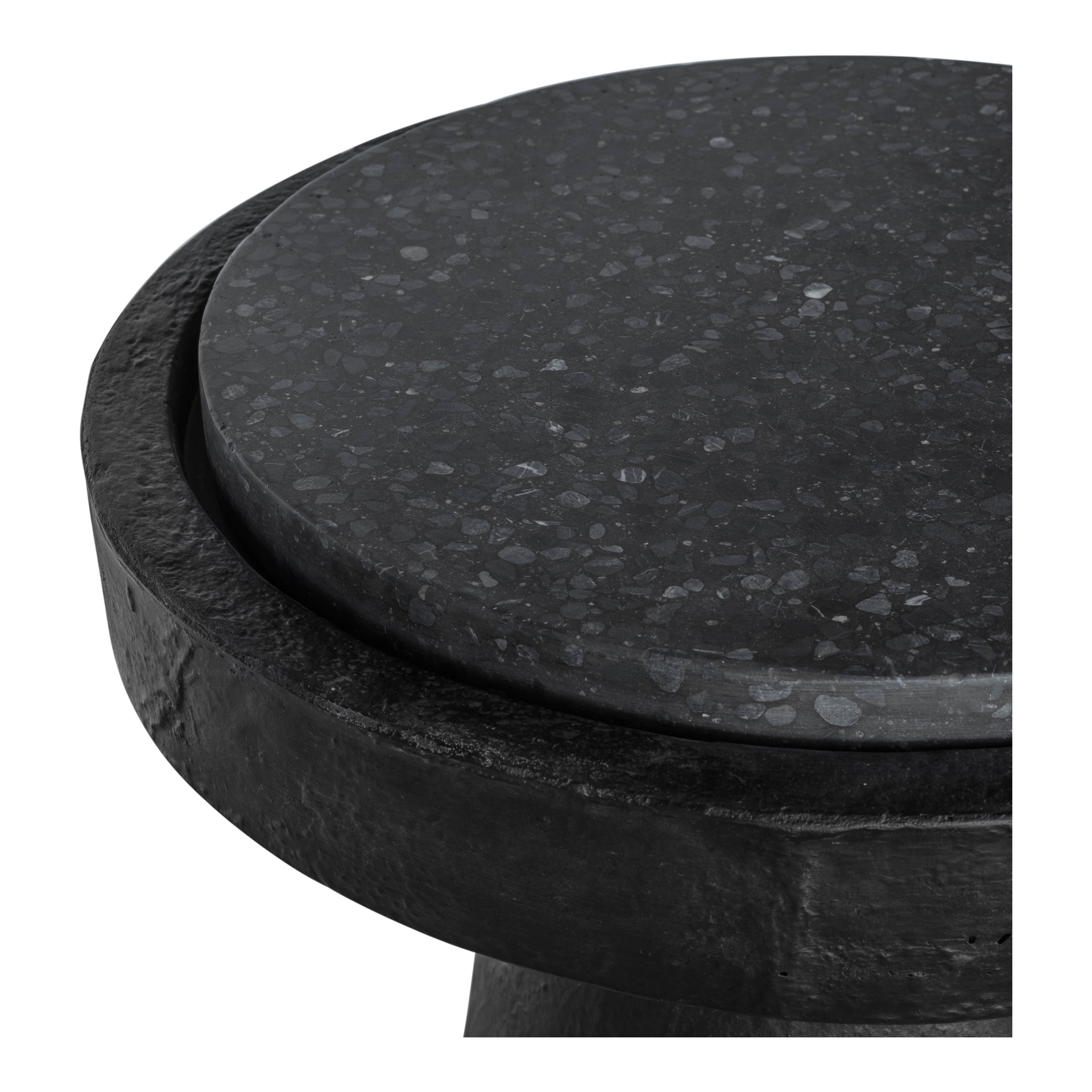 Wren - Terrazzo Top with Concrete Base Accent Table in Black