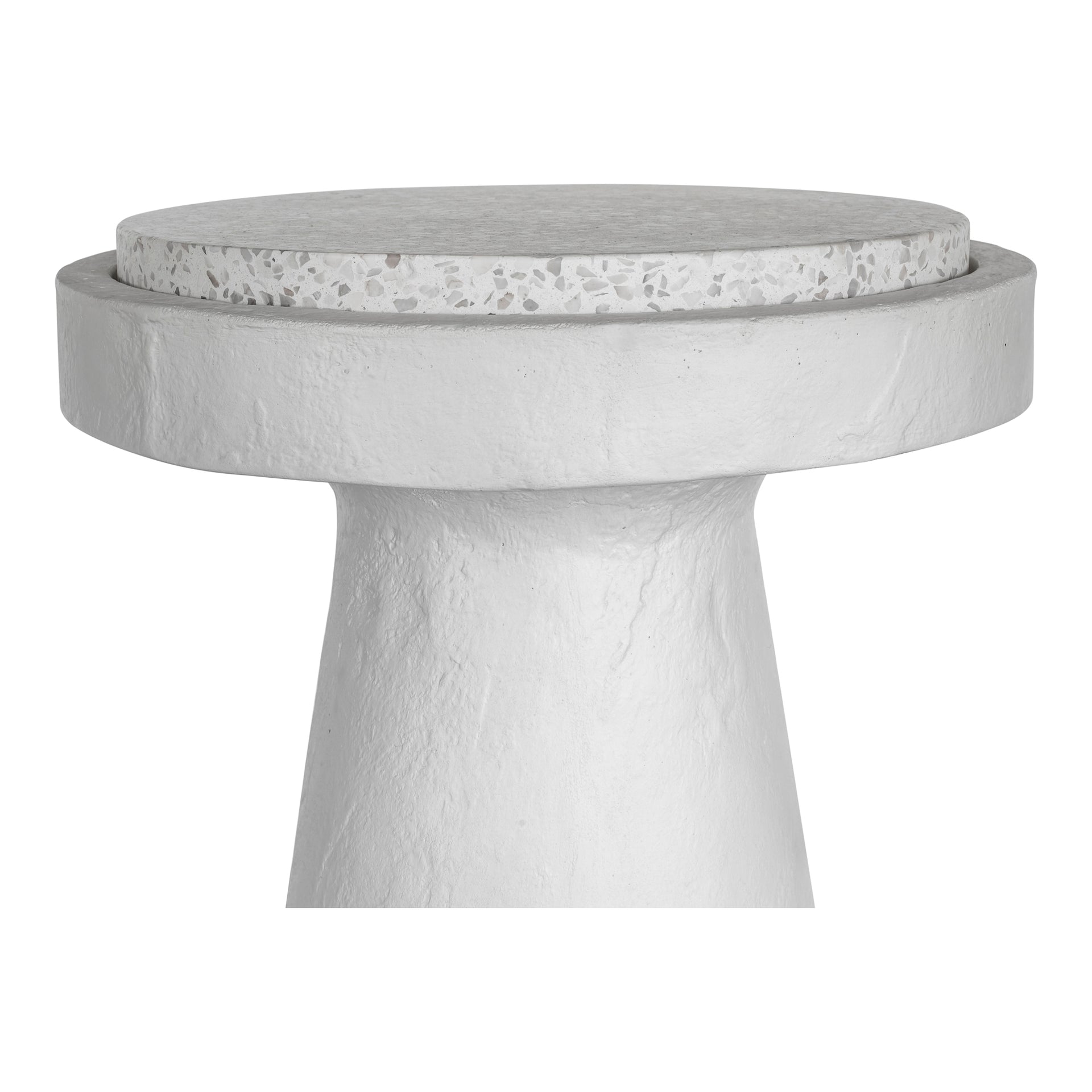 Wren - Terrazzo Top with Concrete Base Accent Table in White