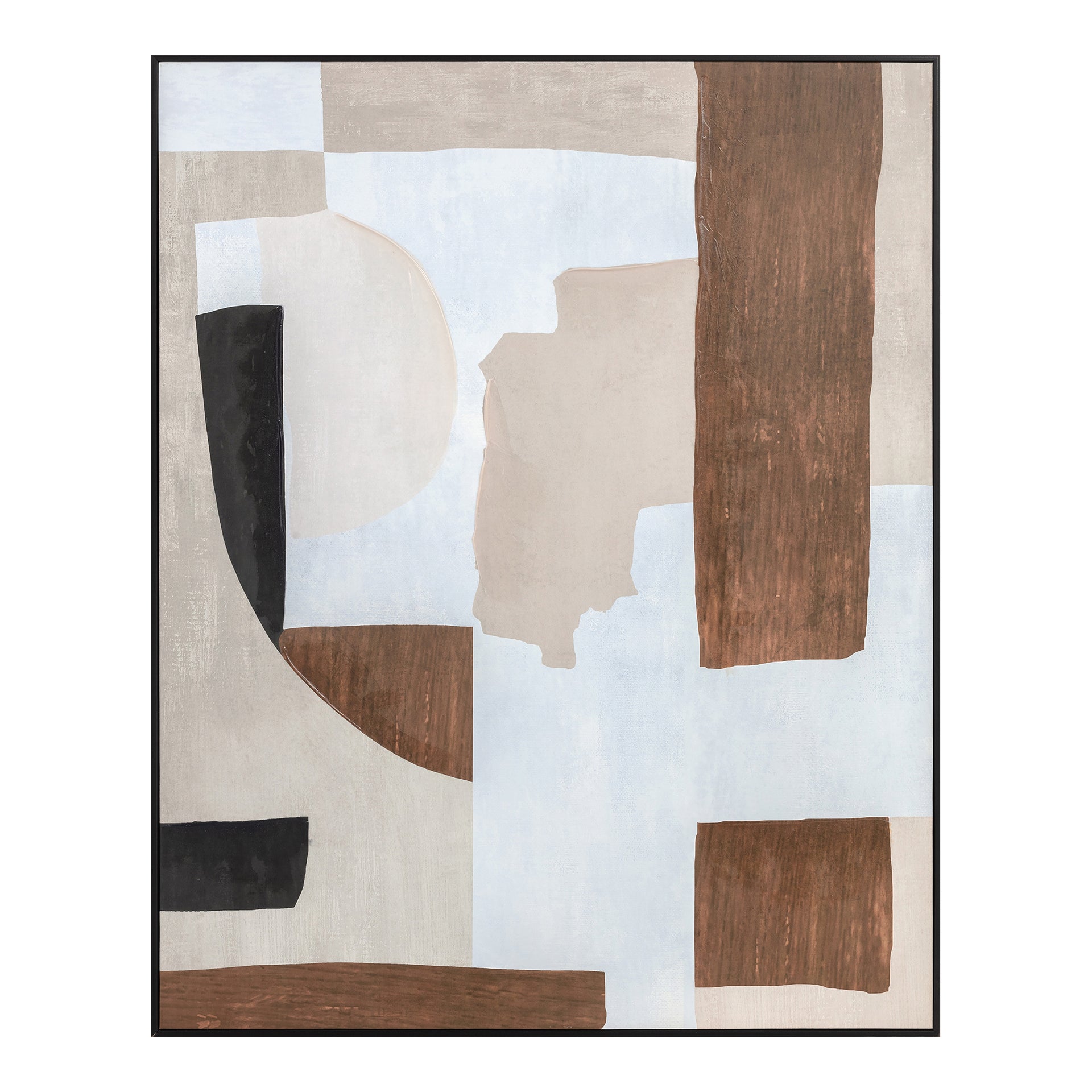 Ophelia 2 Wall Decor - Subtle Earth Tones Abstract Ink Print on Canvas