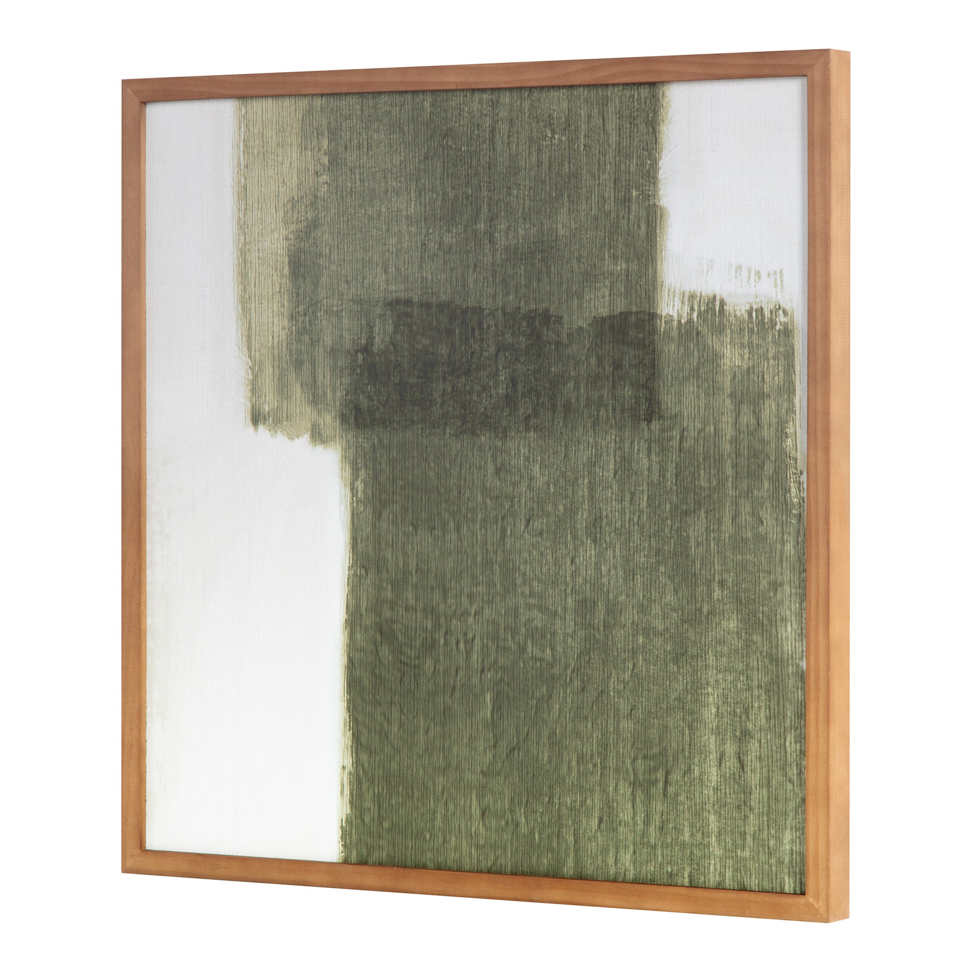 Jagger Bold Earthy Green Brush Strokes Framed Painting