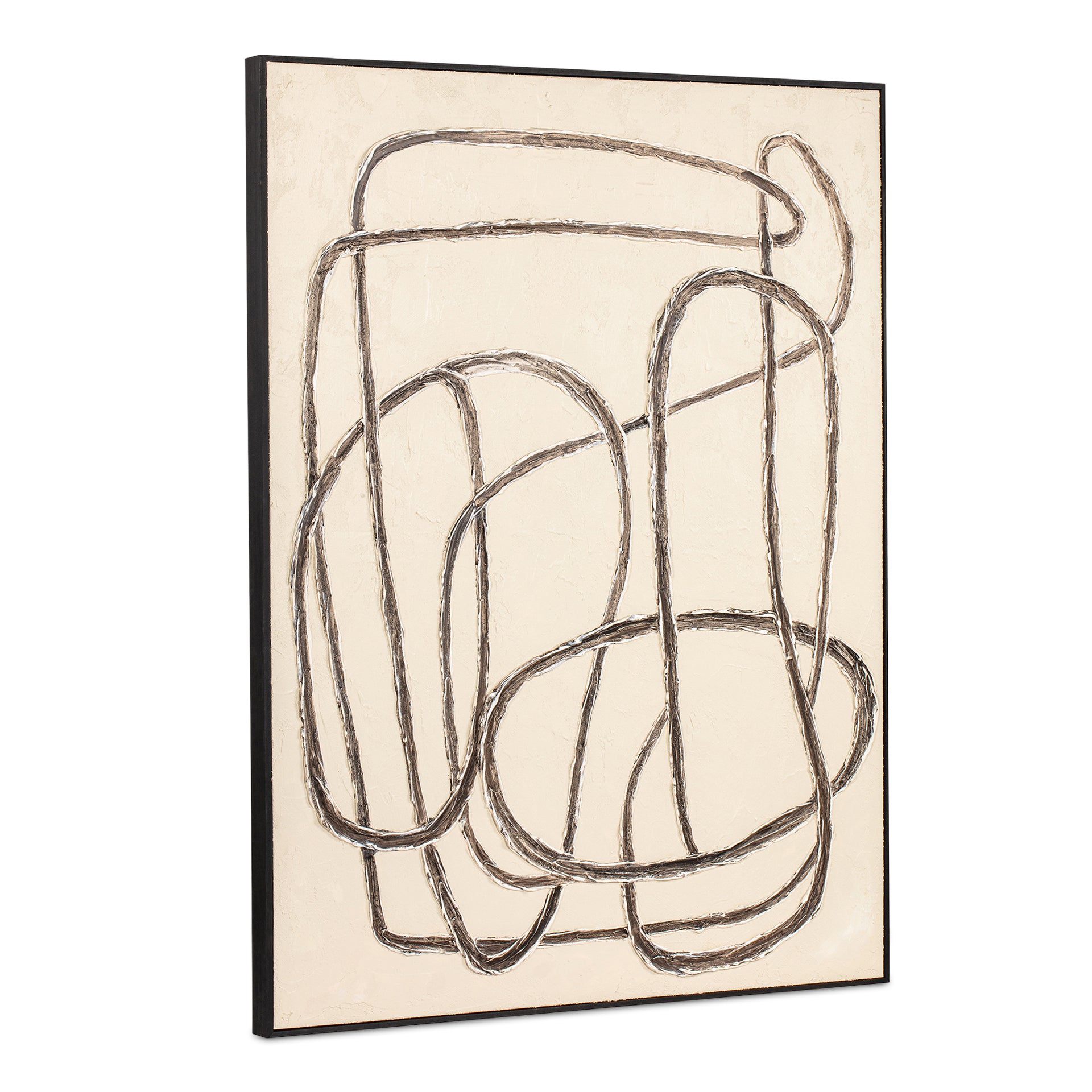 Isabeau Framed Painting, Textured Acrylic with Solid Pine Wood Frame