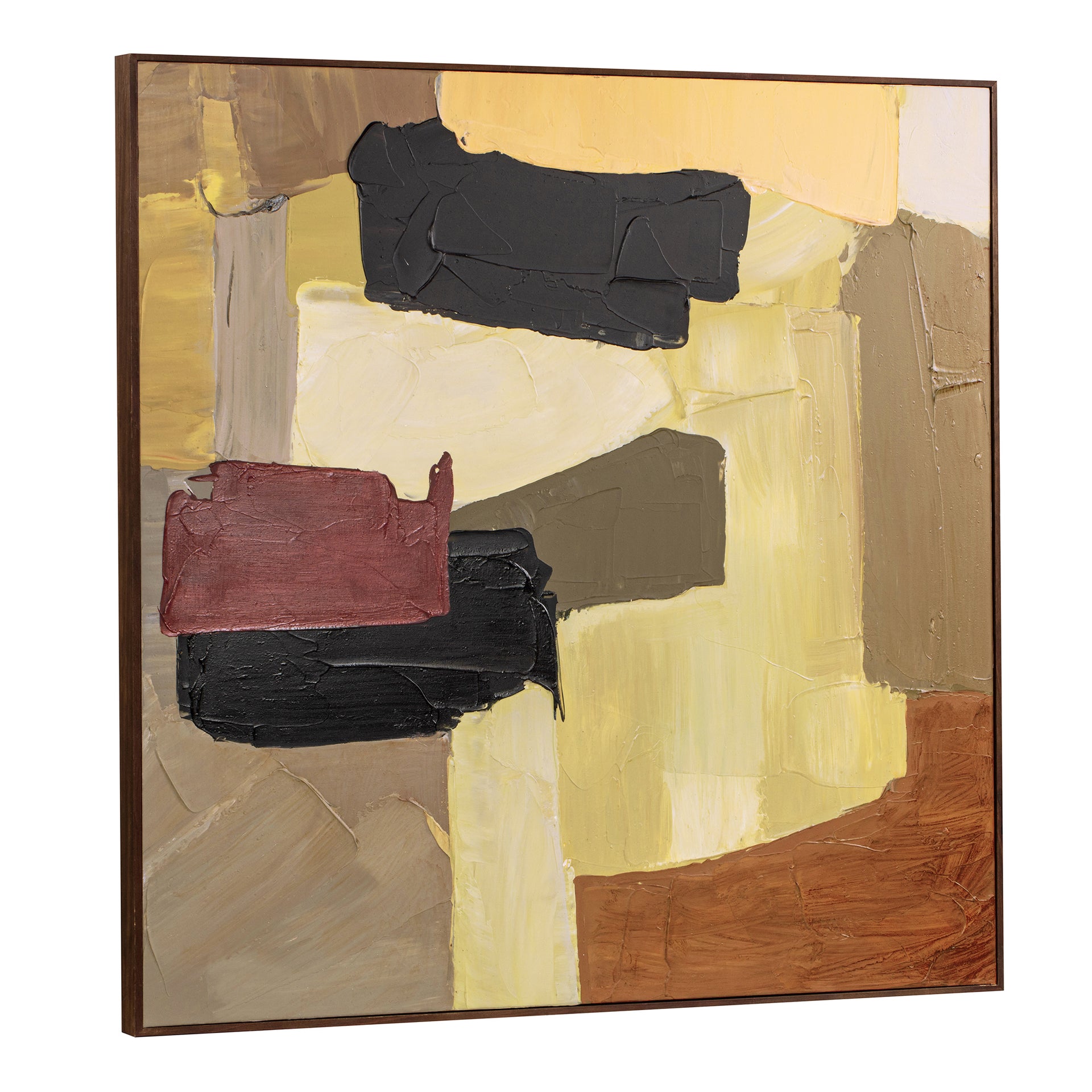 Linric Framed Painting, Textured Acrylic on Canvas with Solid Pine Wood Frame