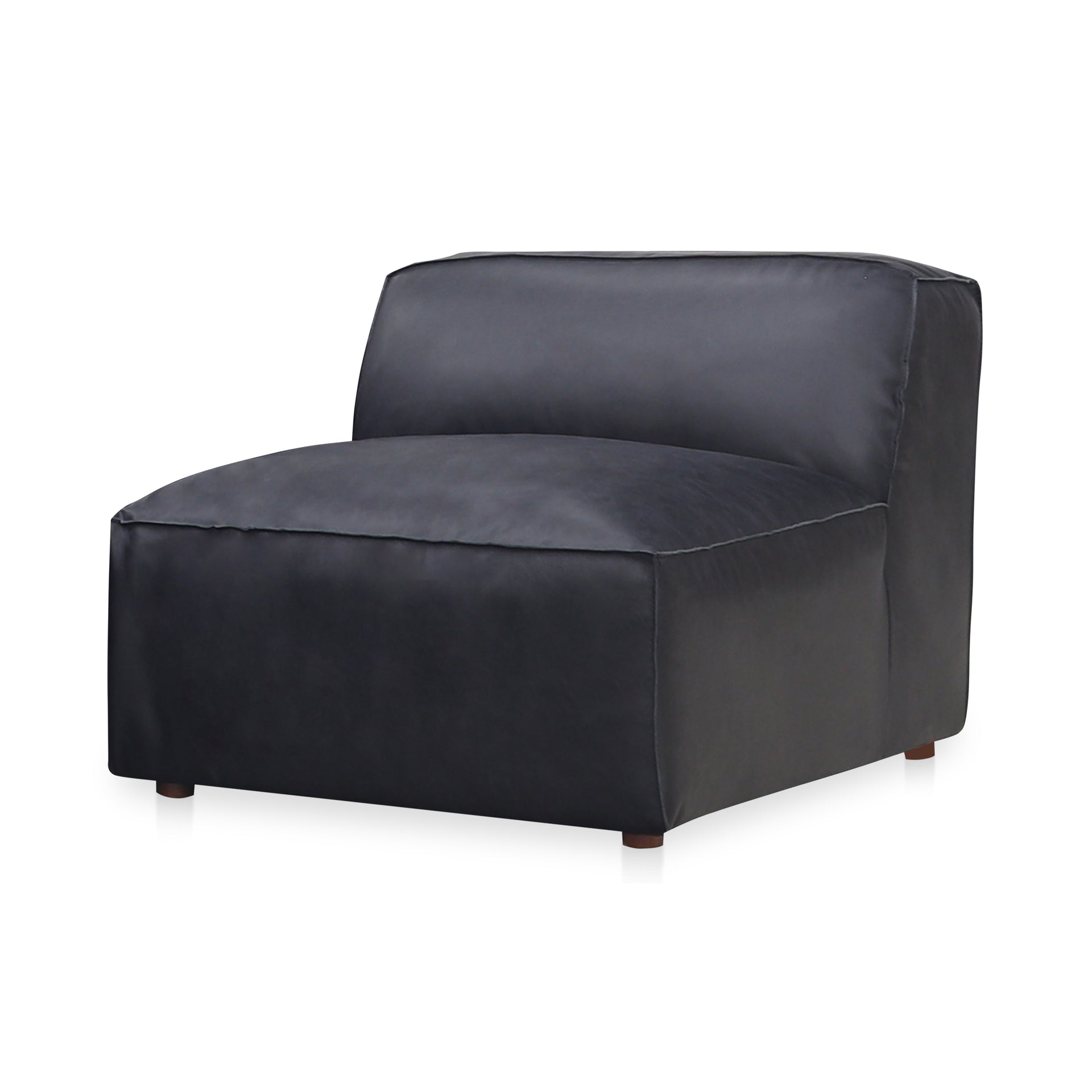 Ambrosia Slipper Chair, Top-Grain Leather, Modern Scandinavian Seating, Black