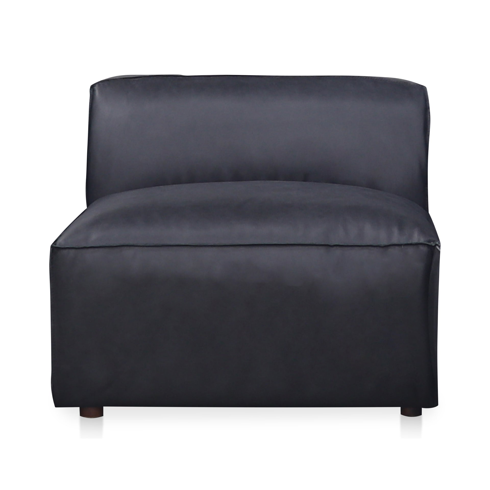 Ambrosia Slipper Chair, Top-Grain Leather, Modern Scandinavian Seating, Black