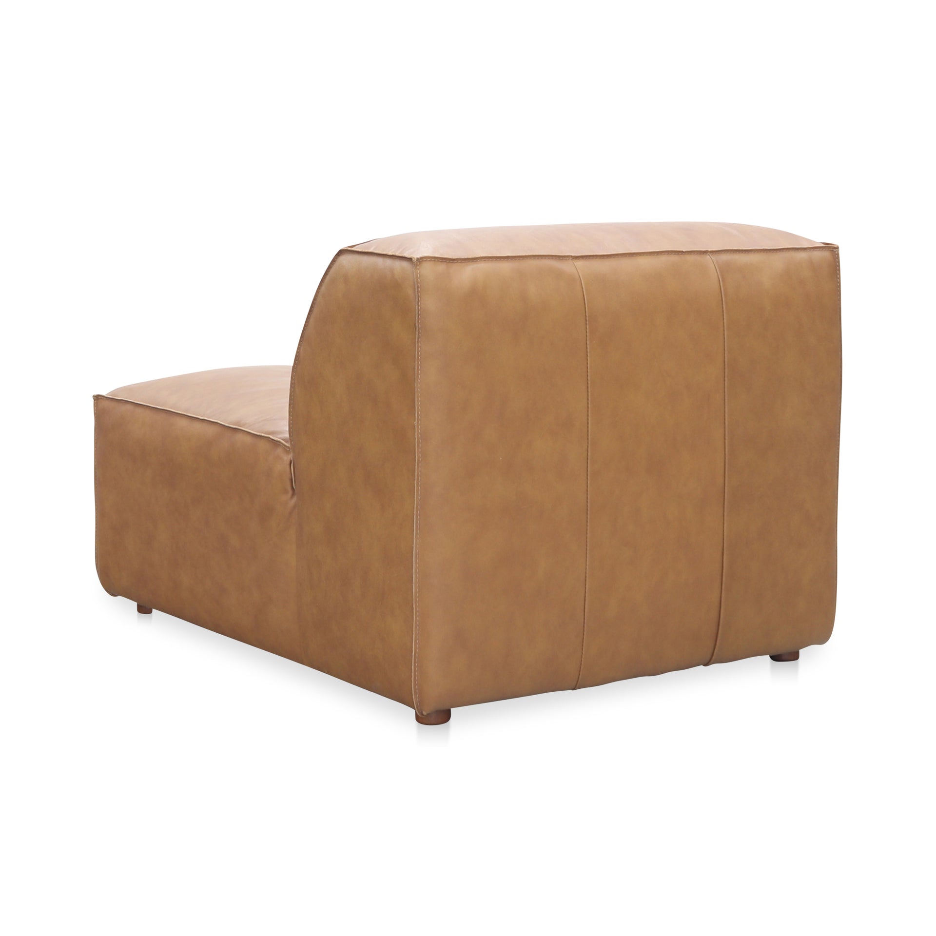 Ambrosia Slipper Chair, Top-Grain Leather, Modern Scandinavian Seating, Tan
