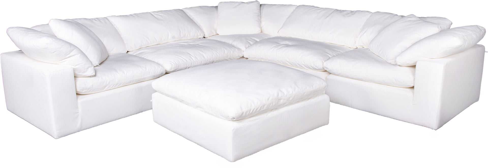 Rigel, Scandinavian Modular Sectional, Livesmart Stain Resistant Fabric Upholstery, 6 Seater, White