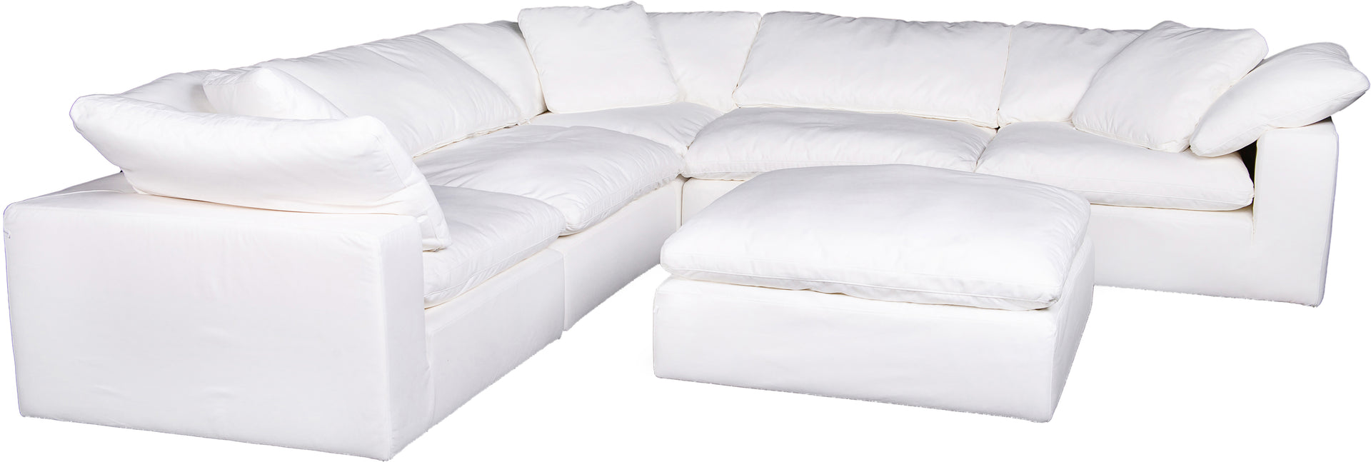 Rigel, Scandinavian Modular Sectional, Livesmart Stain Resistant Fabric Upholstery, 6 Seater, White