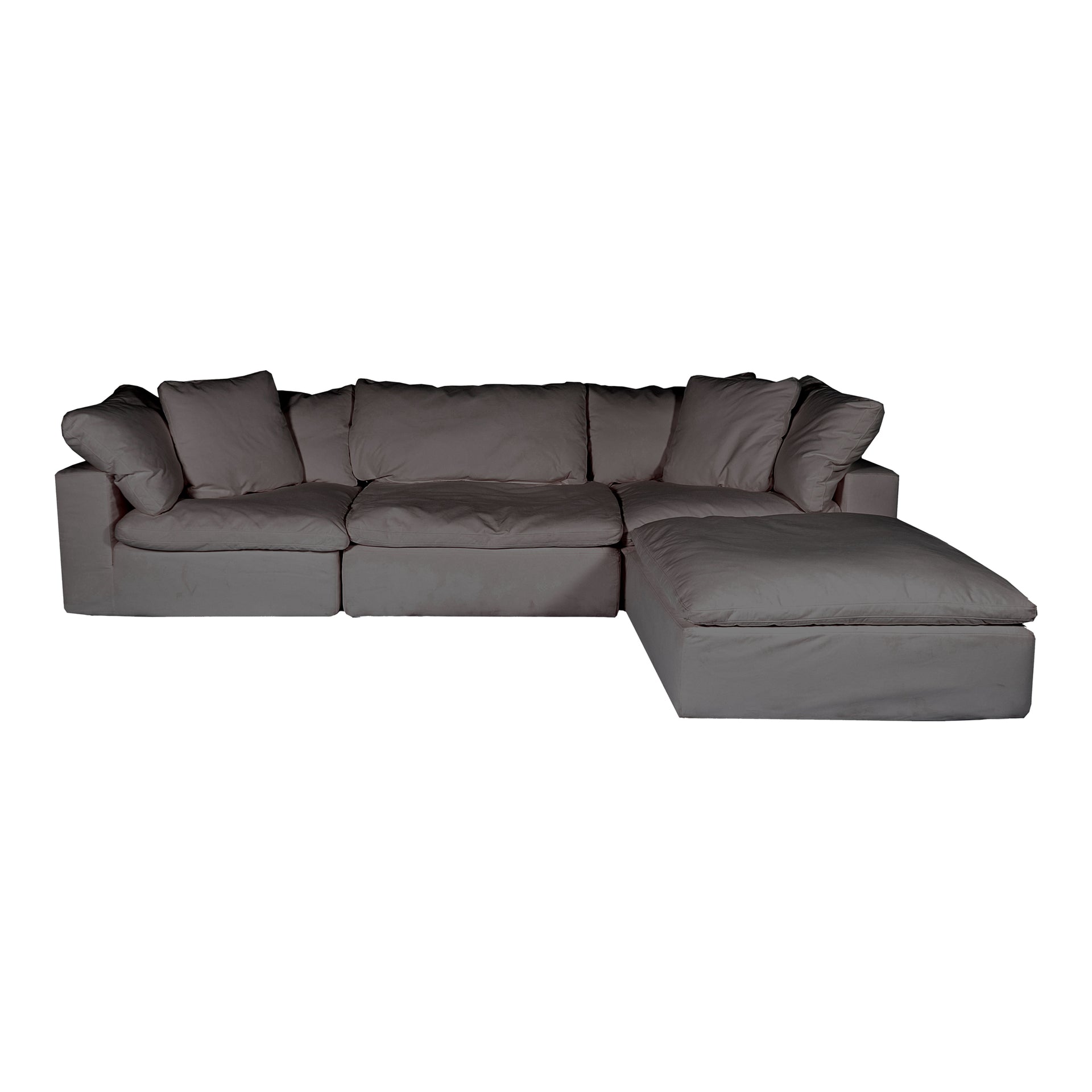 Rigel Lounge, Scandinavian Modular Sectional, Livesmart Stain Resistant Fabric Upholstery, 4 Seater, Grey