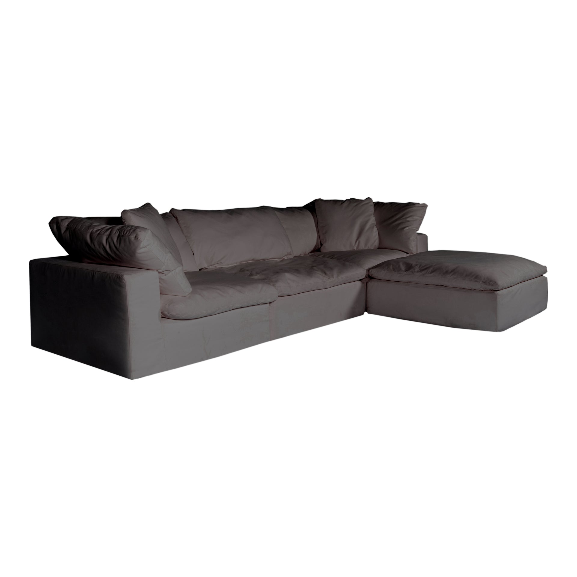Rigel Lounge, Scandinavian Modular Sectional, Livesmart Stain Resistant Fabric Upholstery, 4 Seater, Grey