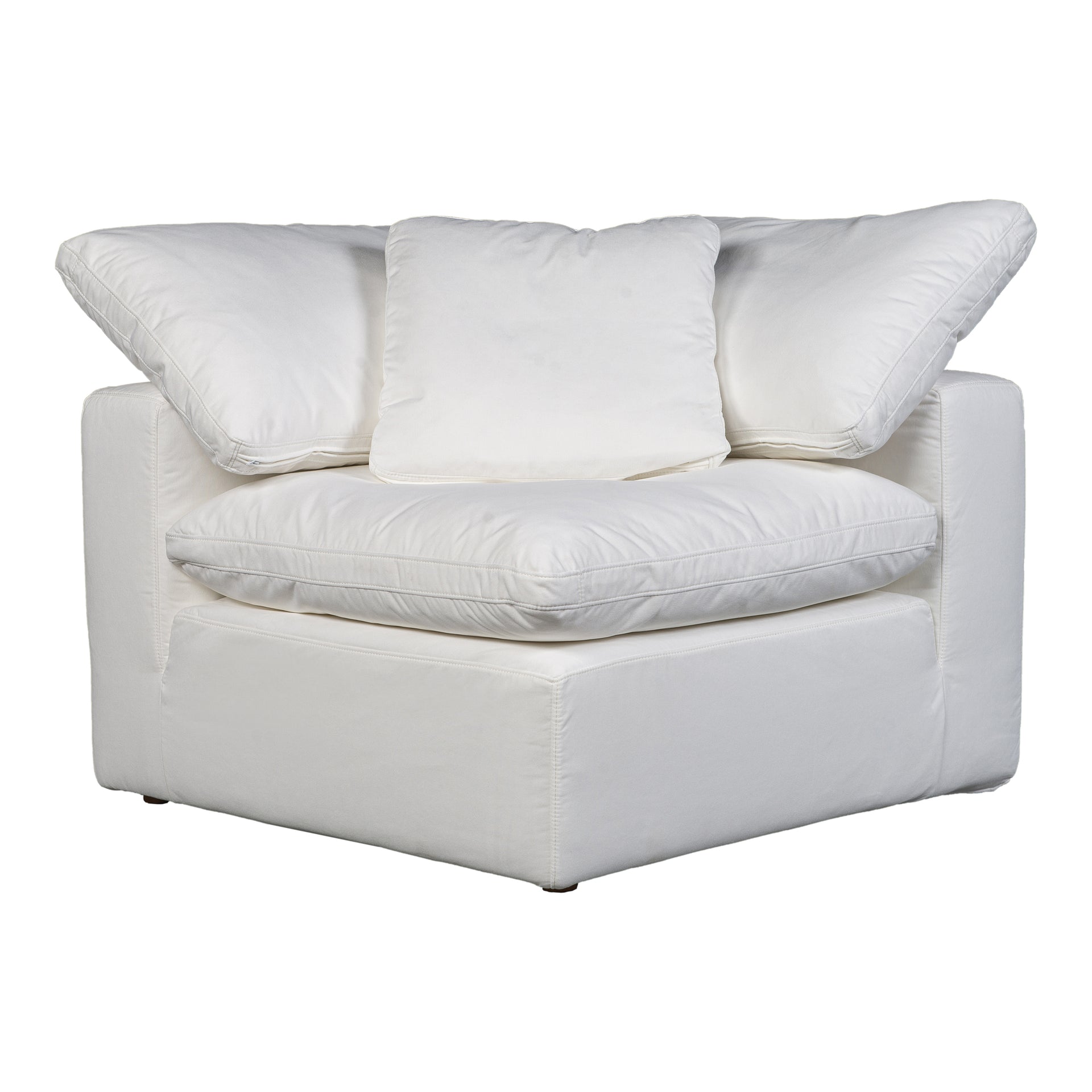 Jeremy, Corner Chair Stain-Resistant Polyester, Cream White