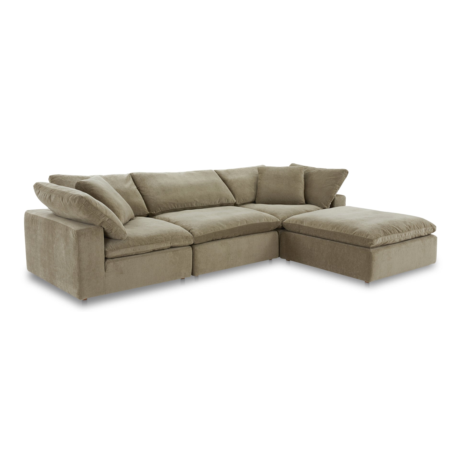 Jeremy Condo Lounge Sectional, Resist Performance Fabric, 4 Seater, Desert Sage