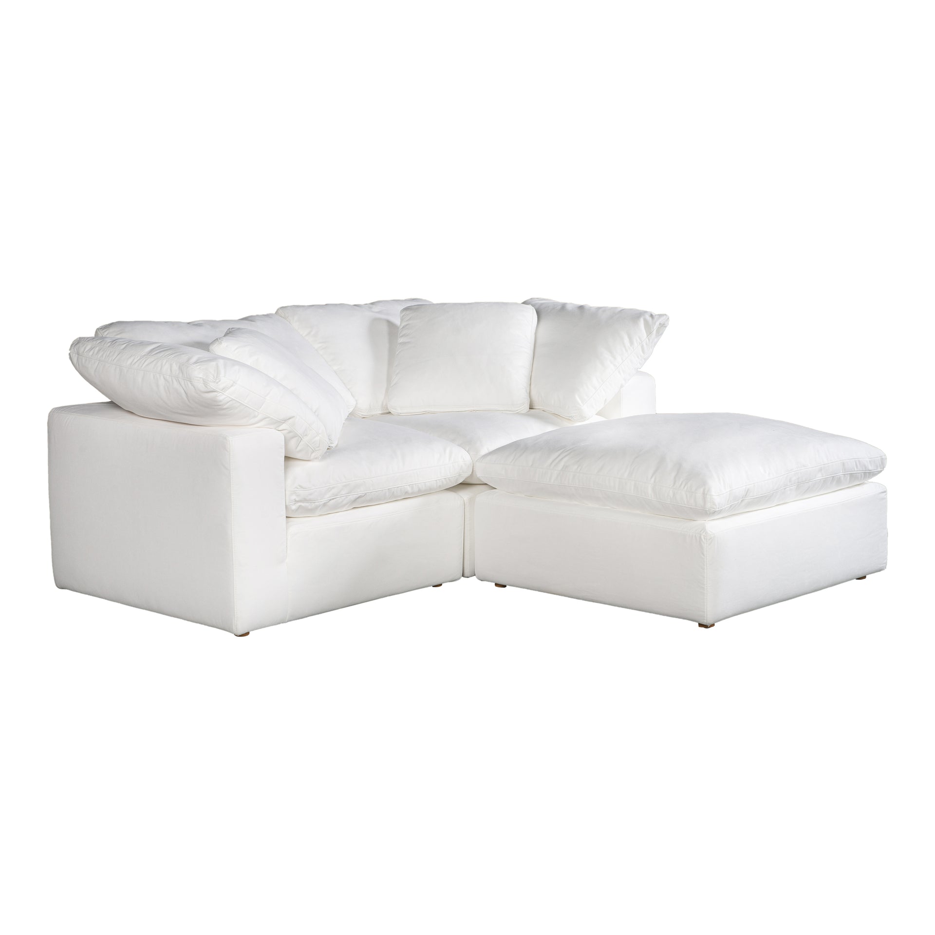 Jeremy Nook, Scandinavian Modular Sectional, Performance Technology Fabric Upholstery, 3 Seater, White