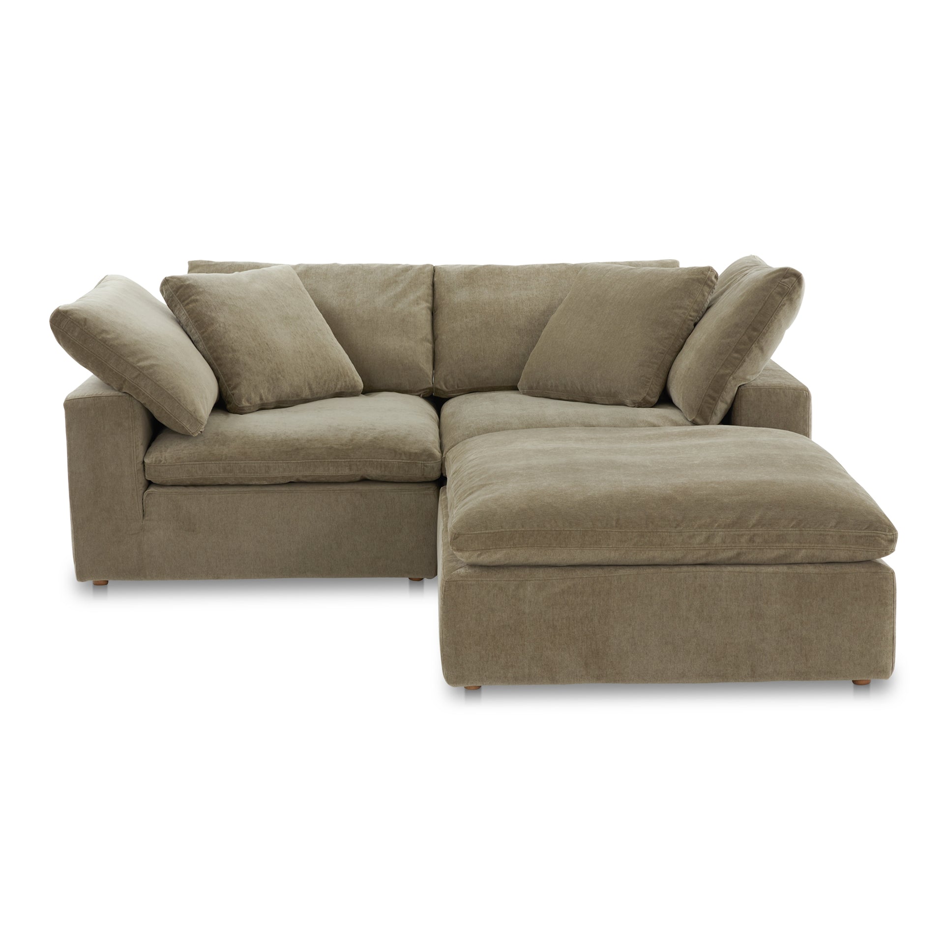 Jeremy Nook, Scandinavian Modular Sectional, Performance Technology Fabric Upholstery, 3 Seater, Desert Sage