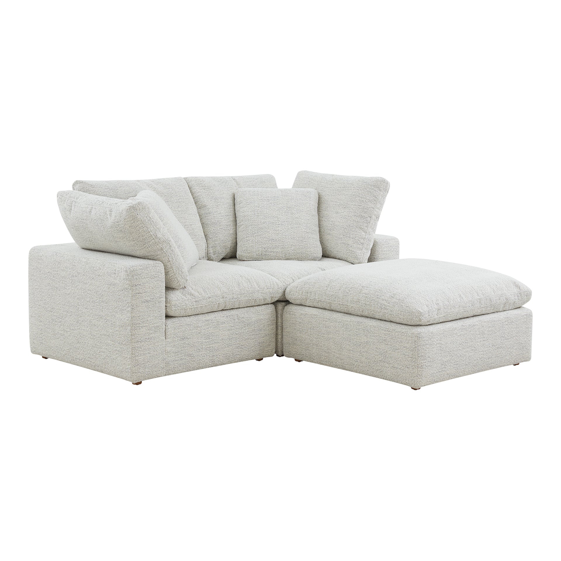 Jeremy Nook, Scandinavian Modular Sectional, Performance Technology Fabric Upholstery, 3 Seater, Coastside Sand