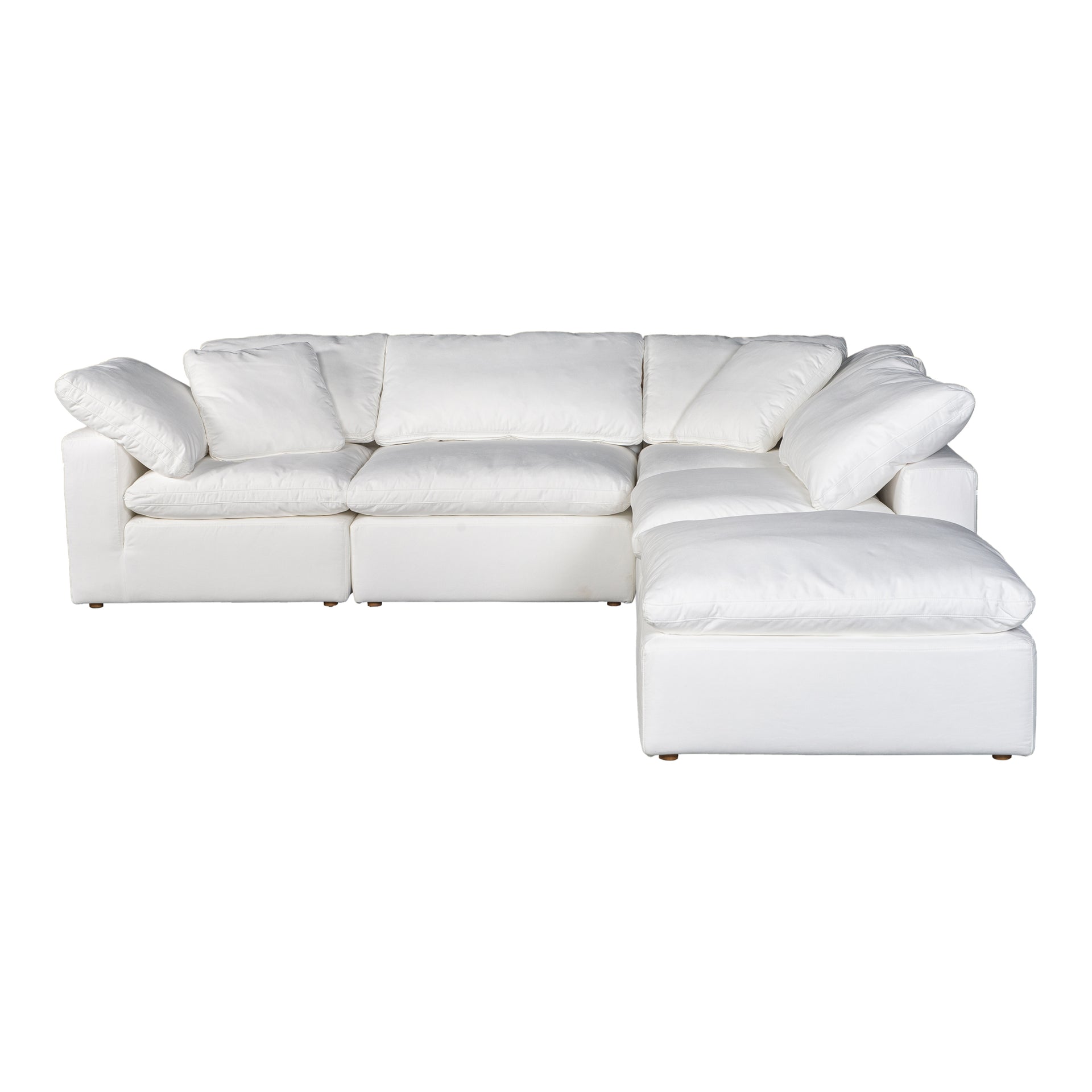 Jeremy Dream, Scandinavian Modular Sectional, Performance Technology Fabric Upholstery, 5 Seater, White
