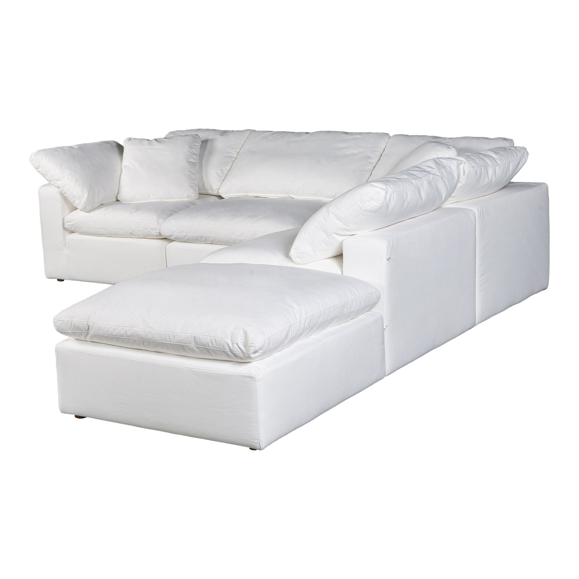 Jeremy Dream, Scandinavian Modular Sectional, Performance Technology Fabric Upholstery, 5 Seater, White