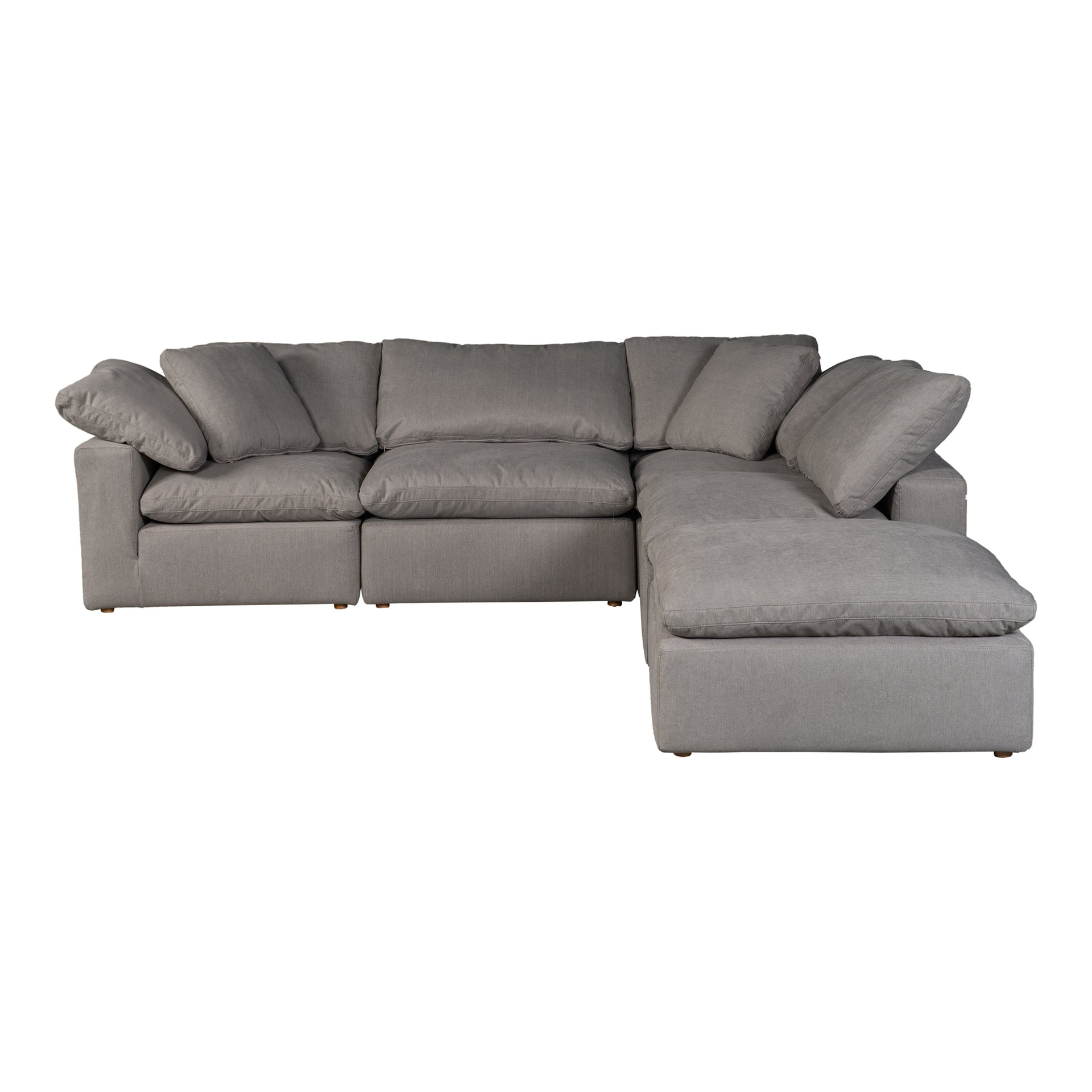 Jeremy Dream, Scandinavian Modular Sectional, Performance Technology Fabric Upholstery, 5 Seater, Grey