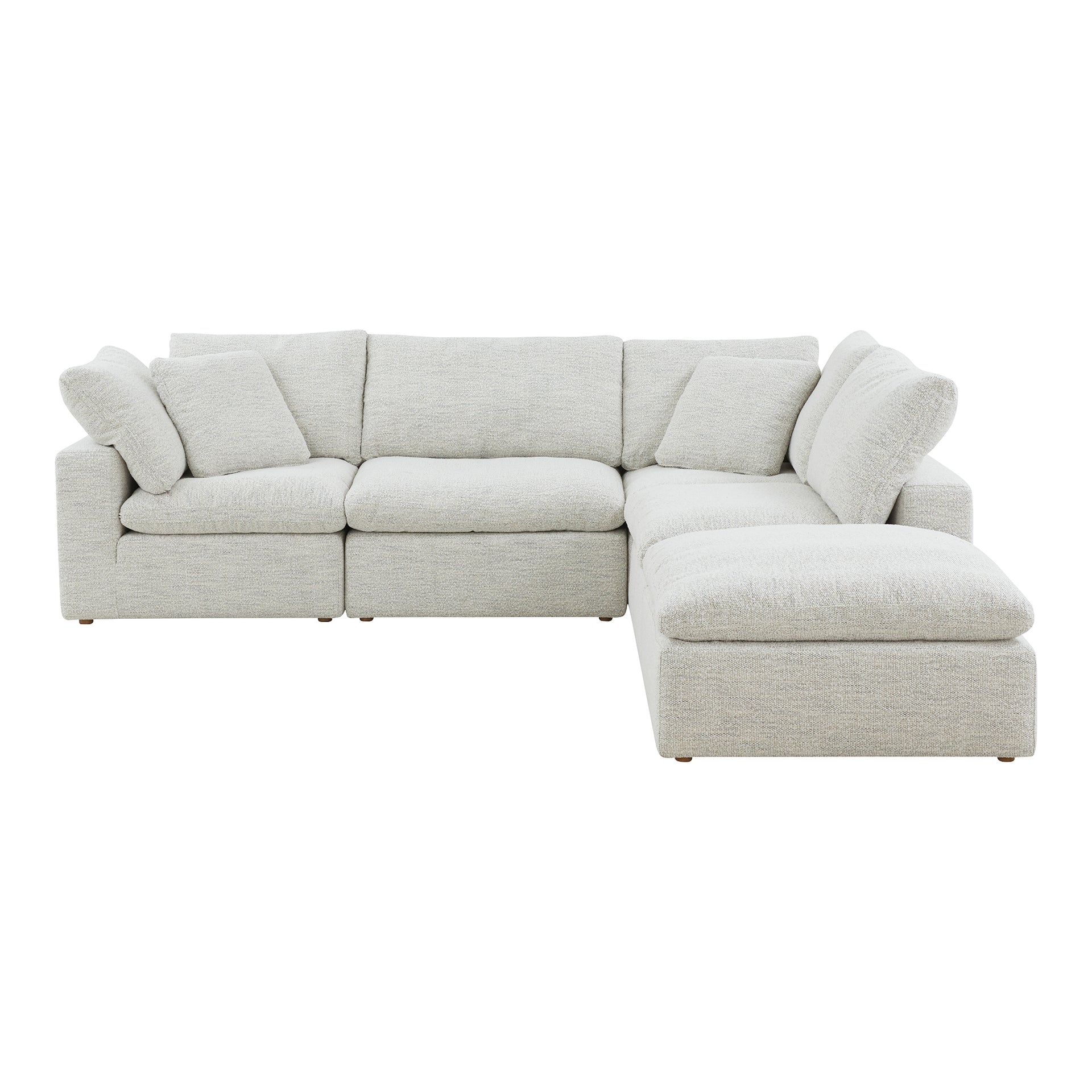 Jeremy Dream, Scandinavian Modular Sectional, Performance Technology Fabric Upholstery, 5 Seater, Coastside Sand