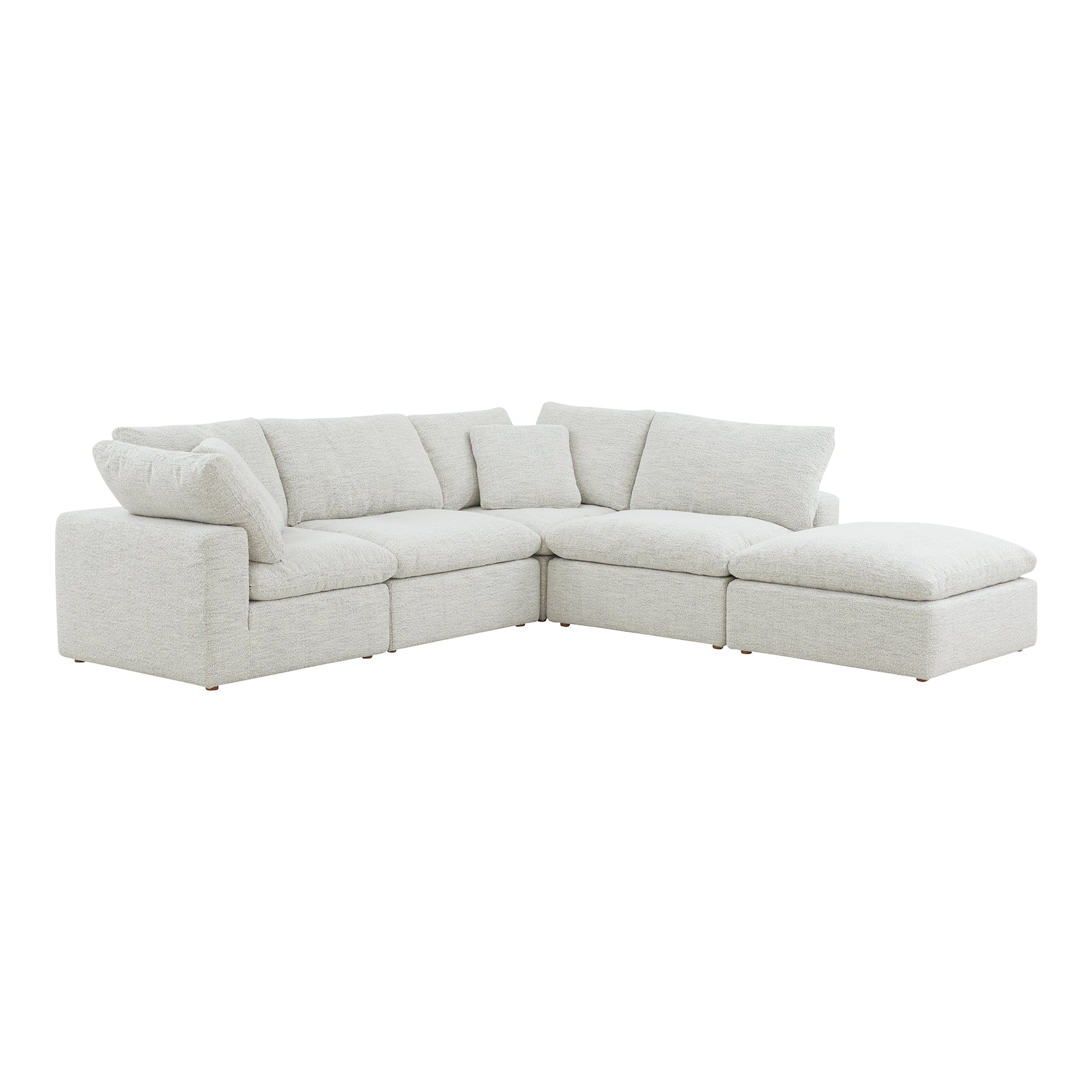 Jeremy Dream, Scandinavian Modular Sectional, Performance Technology Fabric Upholstery, 5 Seater, Coastside Sand
