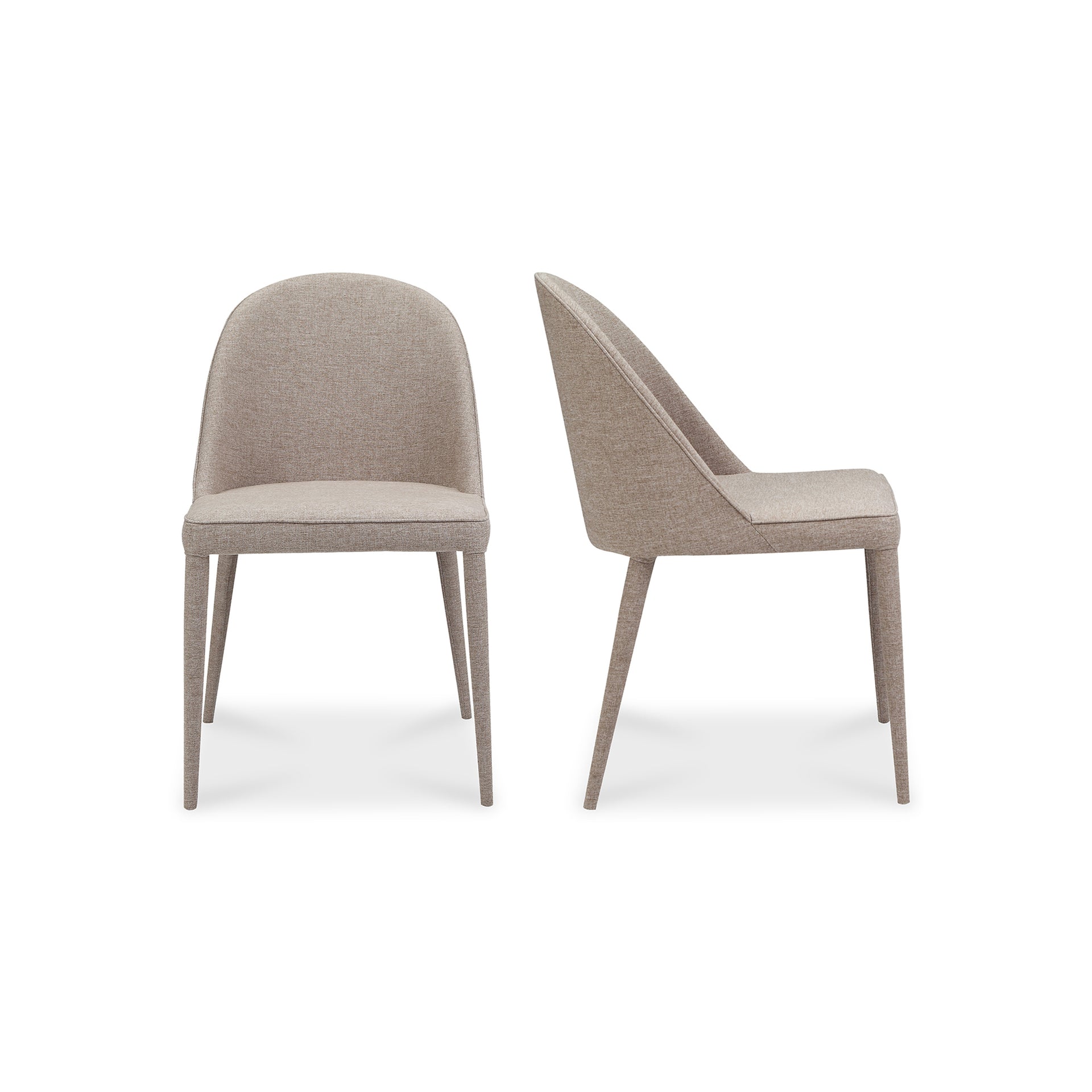 Thorne Dining Chair, Foam Cushioning, Contemporary Design, Light Grey Upholstery - Set of 2