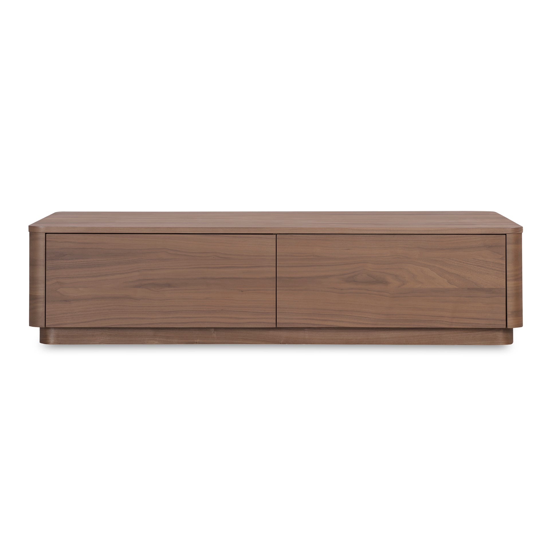 Odette Coffee Table, Rectangle Walnut Veneer Top with Rubber Wood Base, Scandinavian Design, 4 Drawers, Brown
