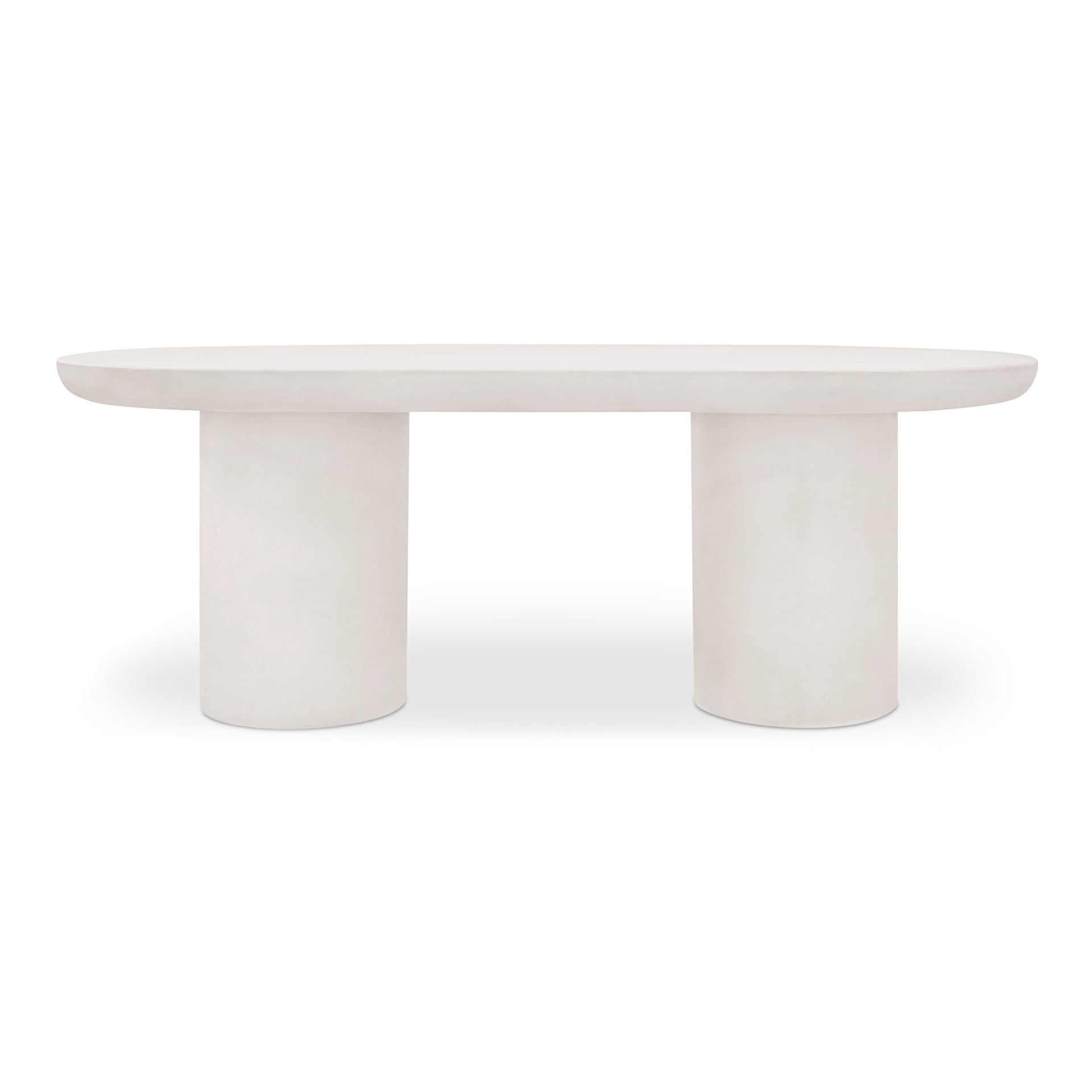 Fenton Dining Table, Fiber-Reinforced Concrete Top and Legs, Iron Frame, Cream, Seats 6
