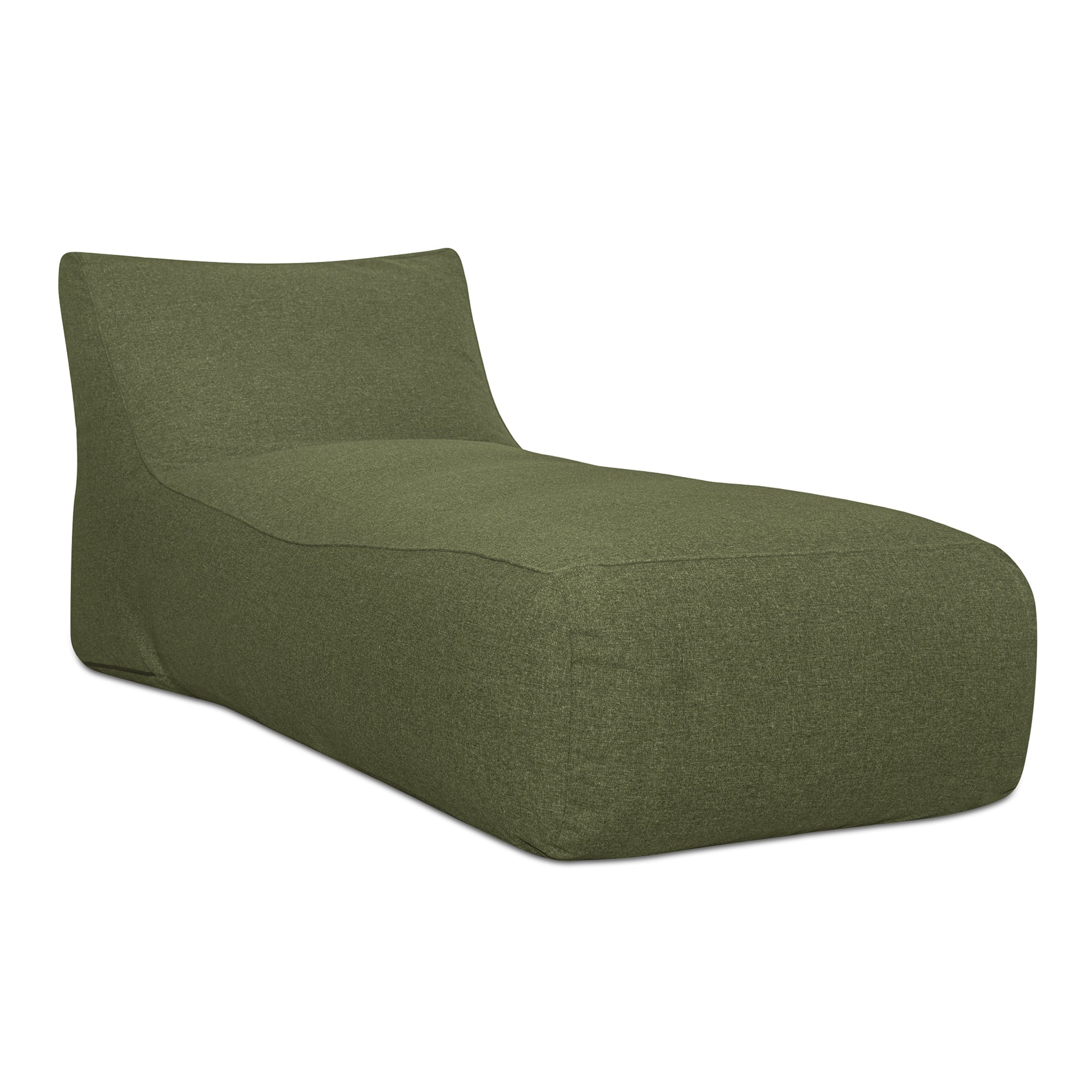 Thalenor Chaise, Outdoor Beanbag-Inspired Polypropylene Seat with Polystyrene Beads, Green