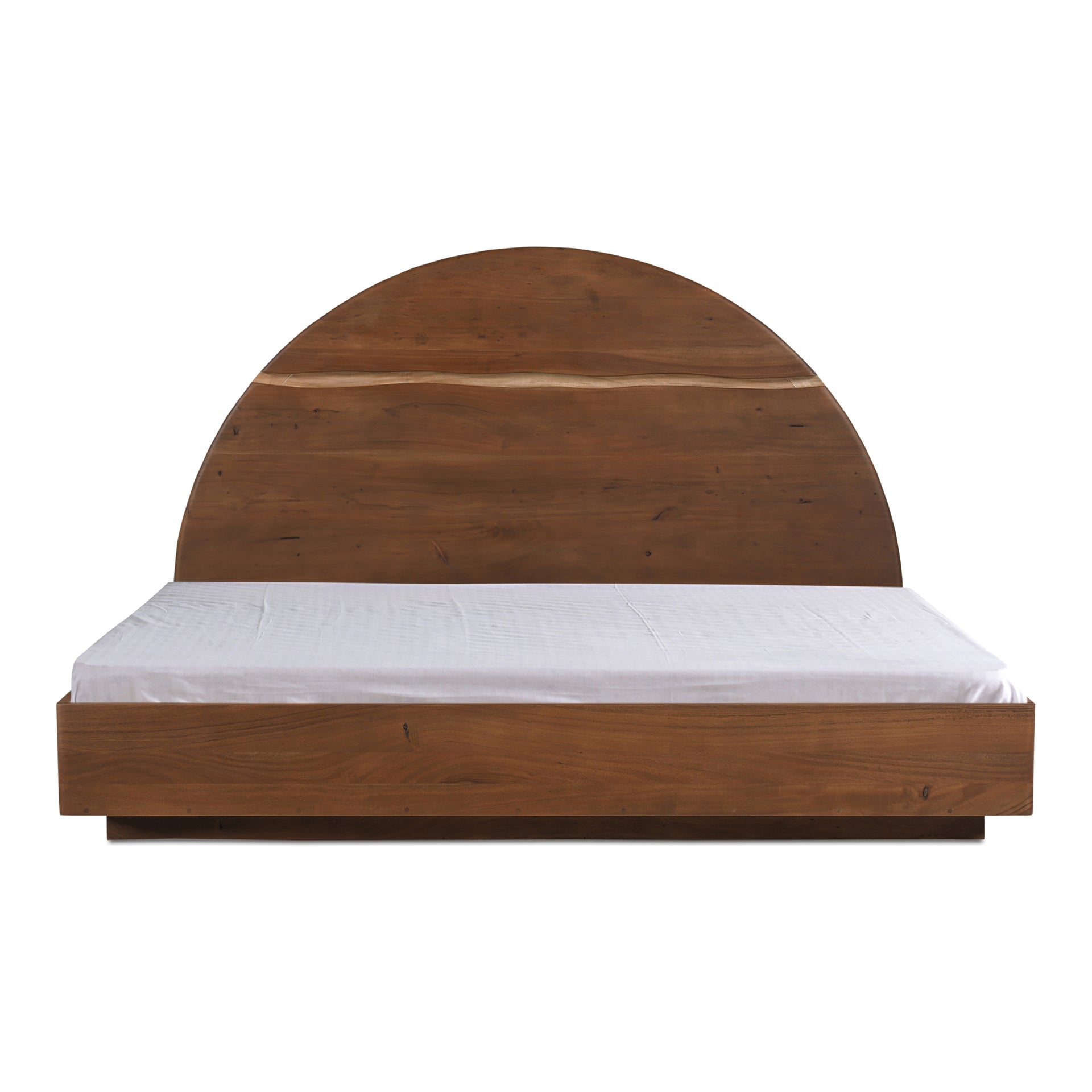 Wilder King Bed, Solid Acacia Wood with Live-Edge Detail, Contemporary Design, No Box Spring Required, Brown