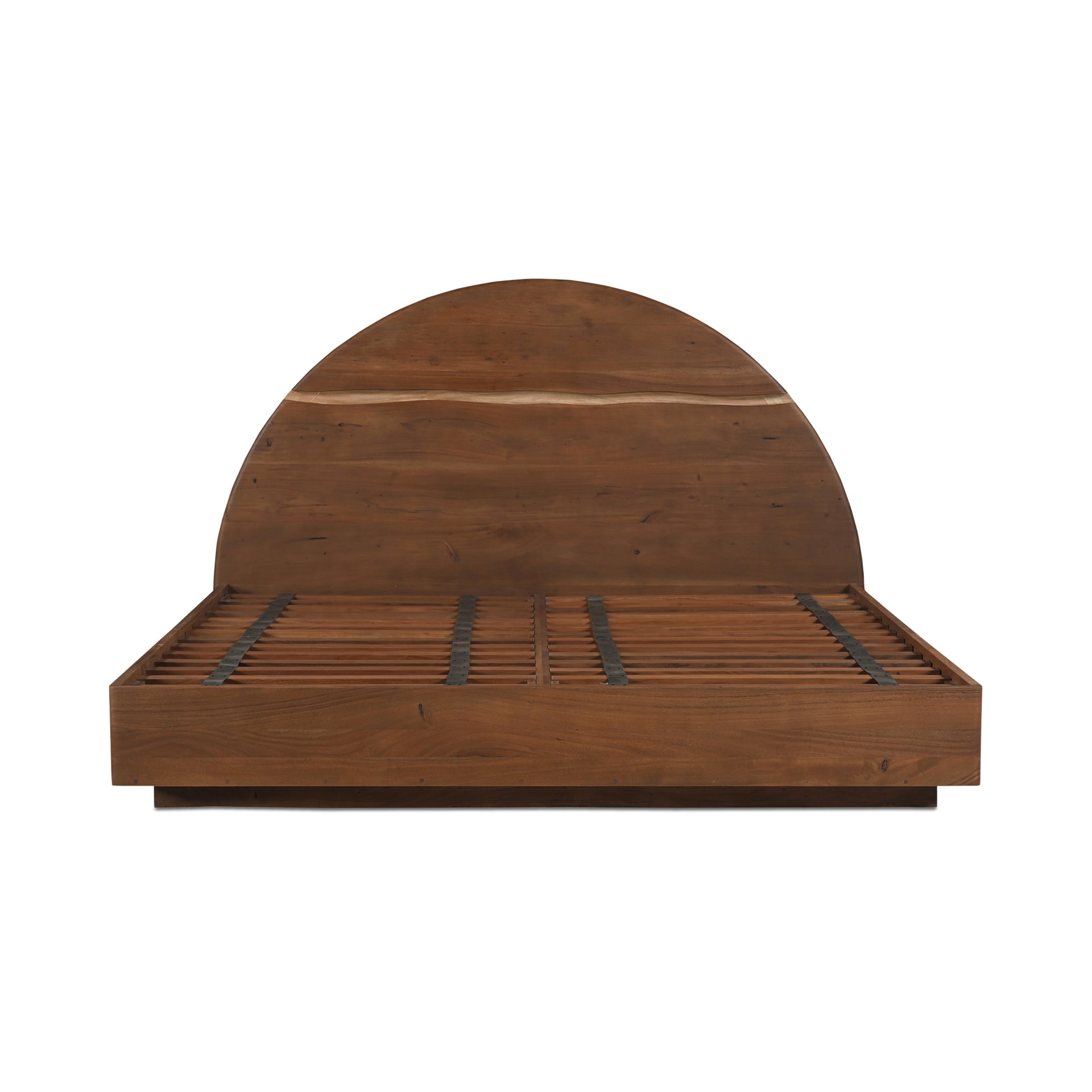 Wilder King Bed, Solid Acacia Wood with Live-Edge Detail, Contemporary Design, No Box Spring Required, Brown