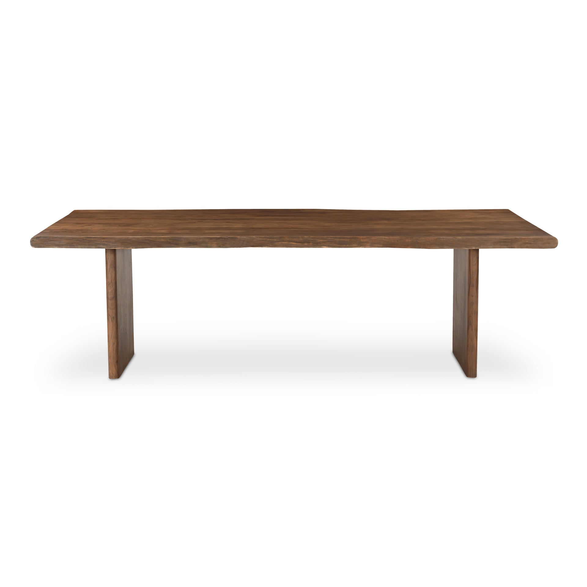 Jorah Large Dining Table, Solid Acacia Wood, Metal Connecting Plate, Matt Gloss Finish, Brown