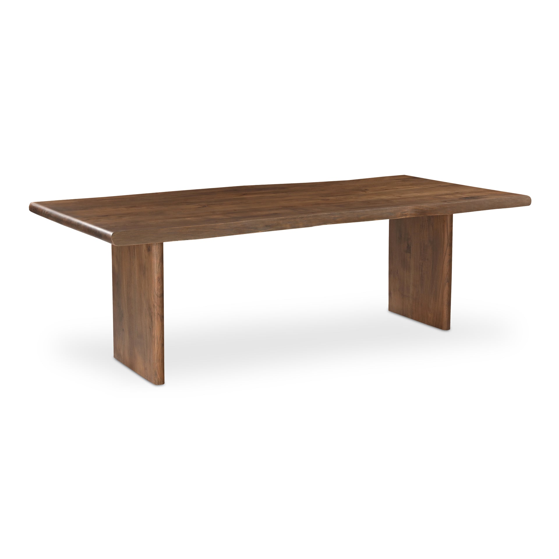 Jorah Large Dining Table, Solid Acacia Wood, Metal Connecting Plate, Matt Gloss Finish, Brown
