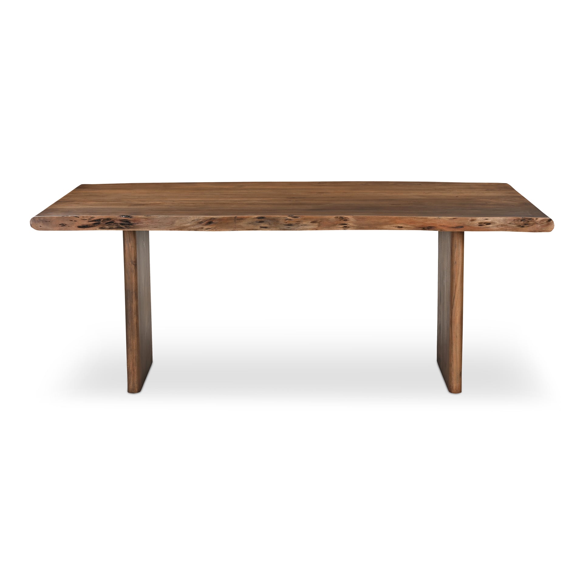 Jorah Small Dining Table, Solid Acacia Wood, Metal Connecting Plate, Matt Gloss Finish, Brown