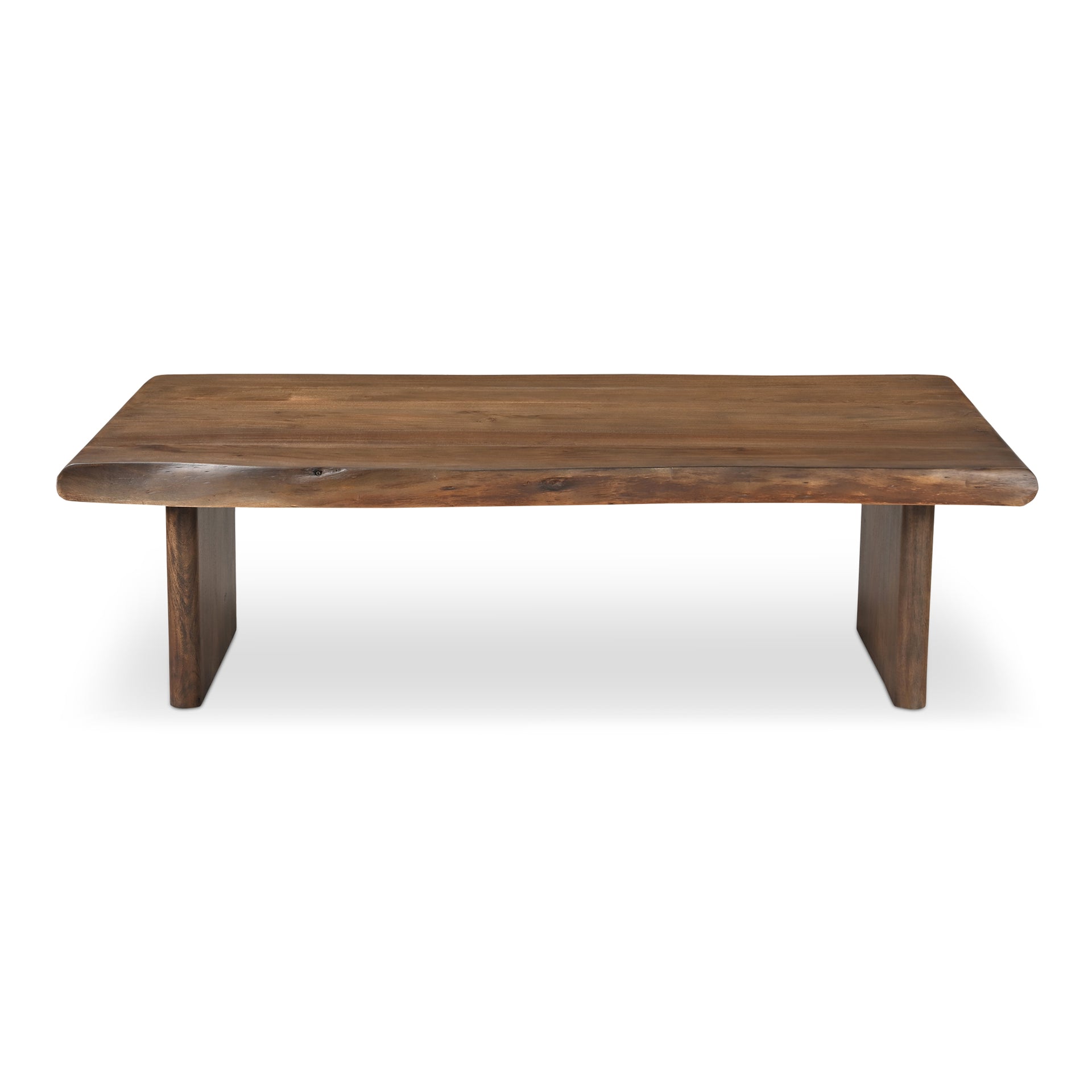 Jorah Coffee Table, Rectangular Acacia Wood, Metal Connecting Plate, Brown Finish