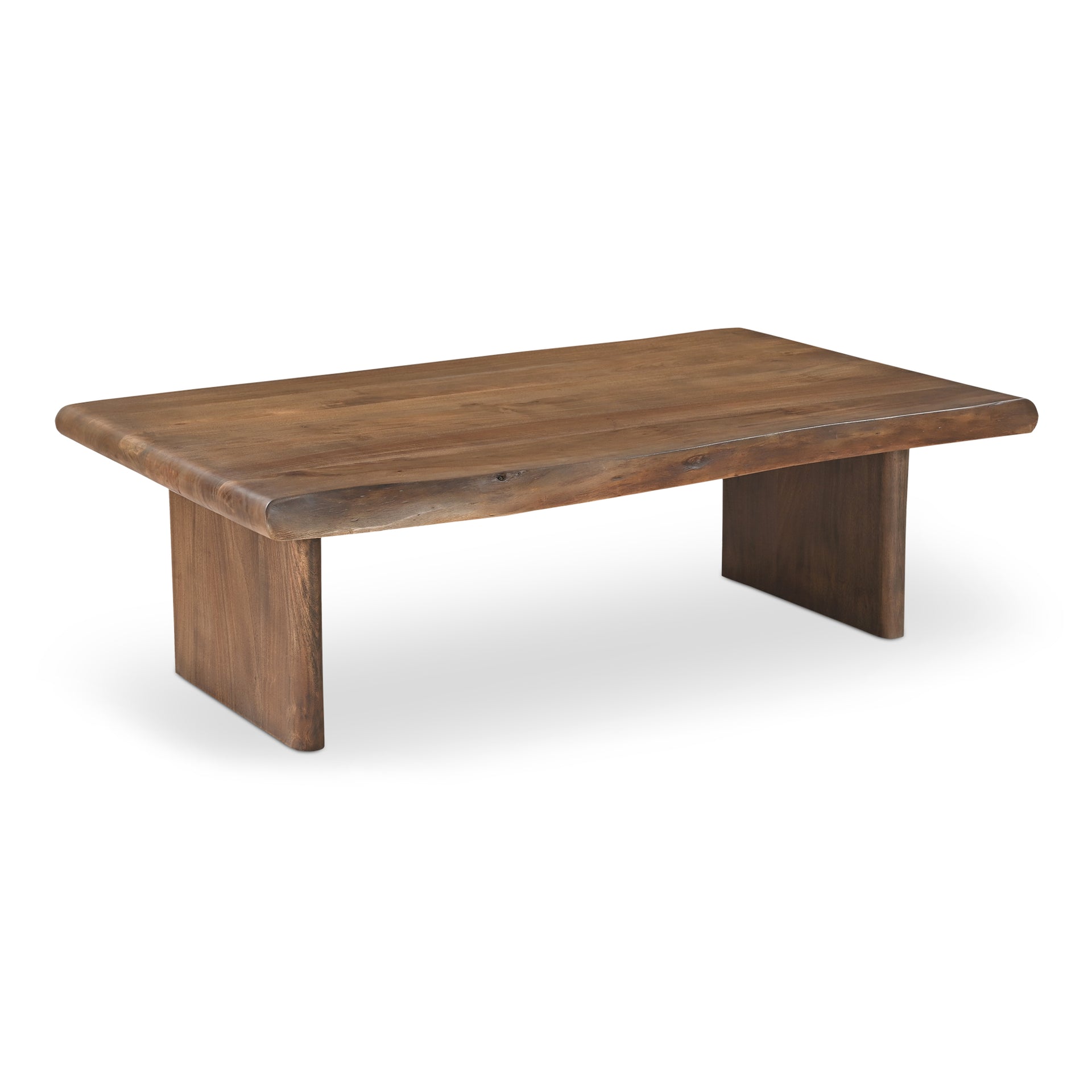 Jorah Coffee Table, Rectangular Acacia Wood, Metal Connecting Plate, Brown Finish
