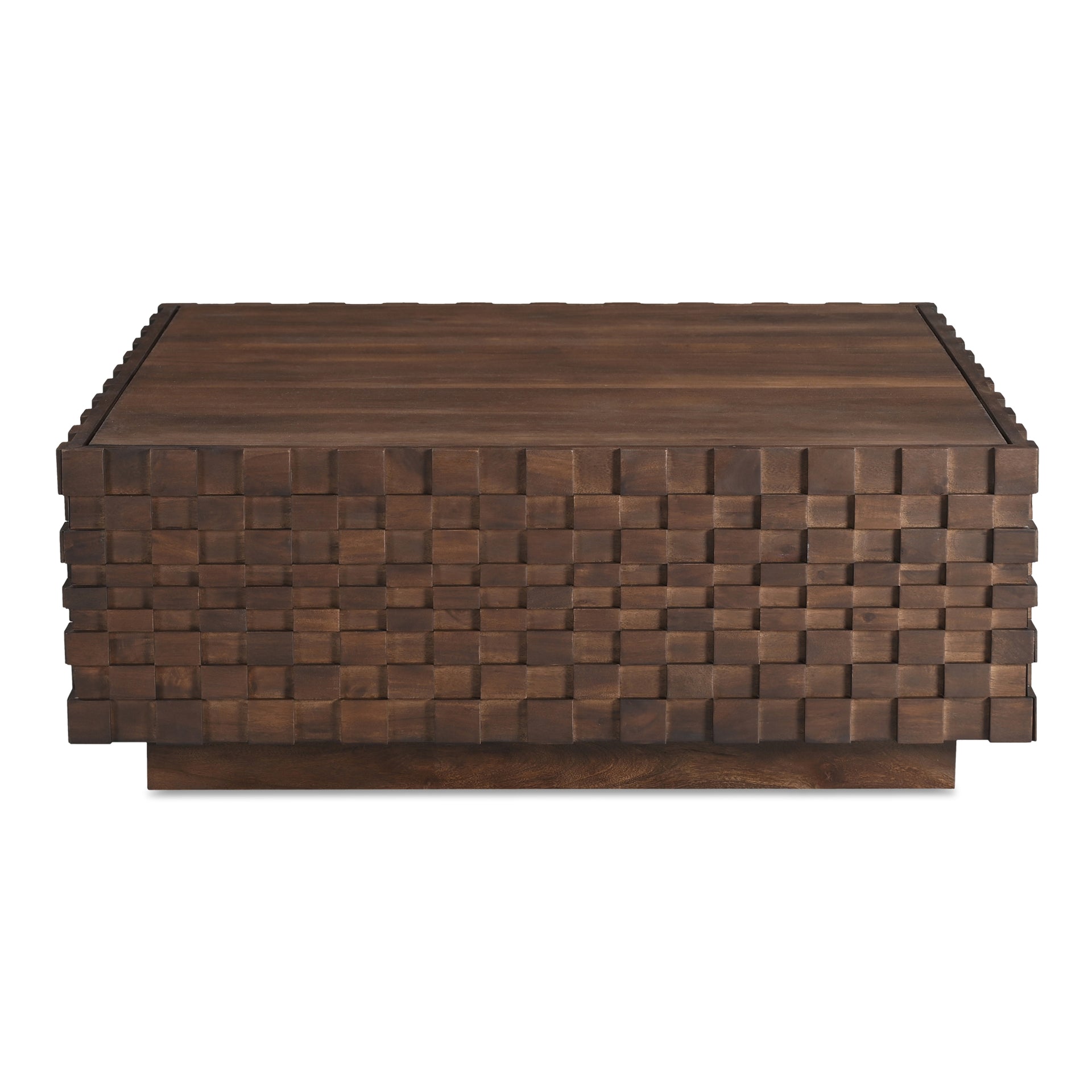 Keaton Coffee Table, Square Acacia Wood, Acacia Veneer, Brown Finish