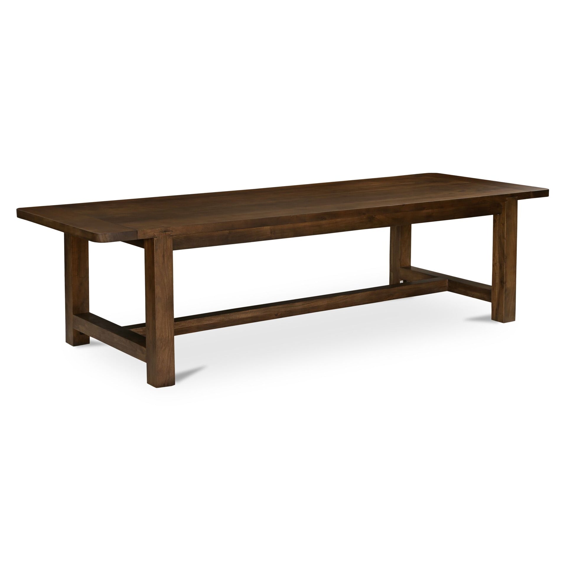 Hugo Dining Table, Rectangular, Acacia Wood, Dovetail Joinery, Breadboard Ends, Seats 8, Warm Brown