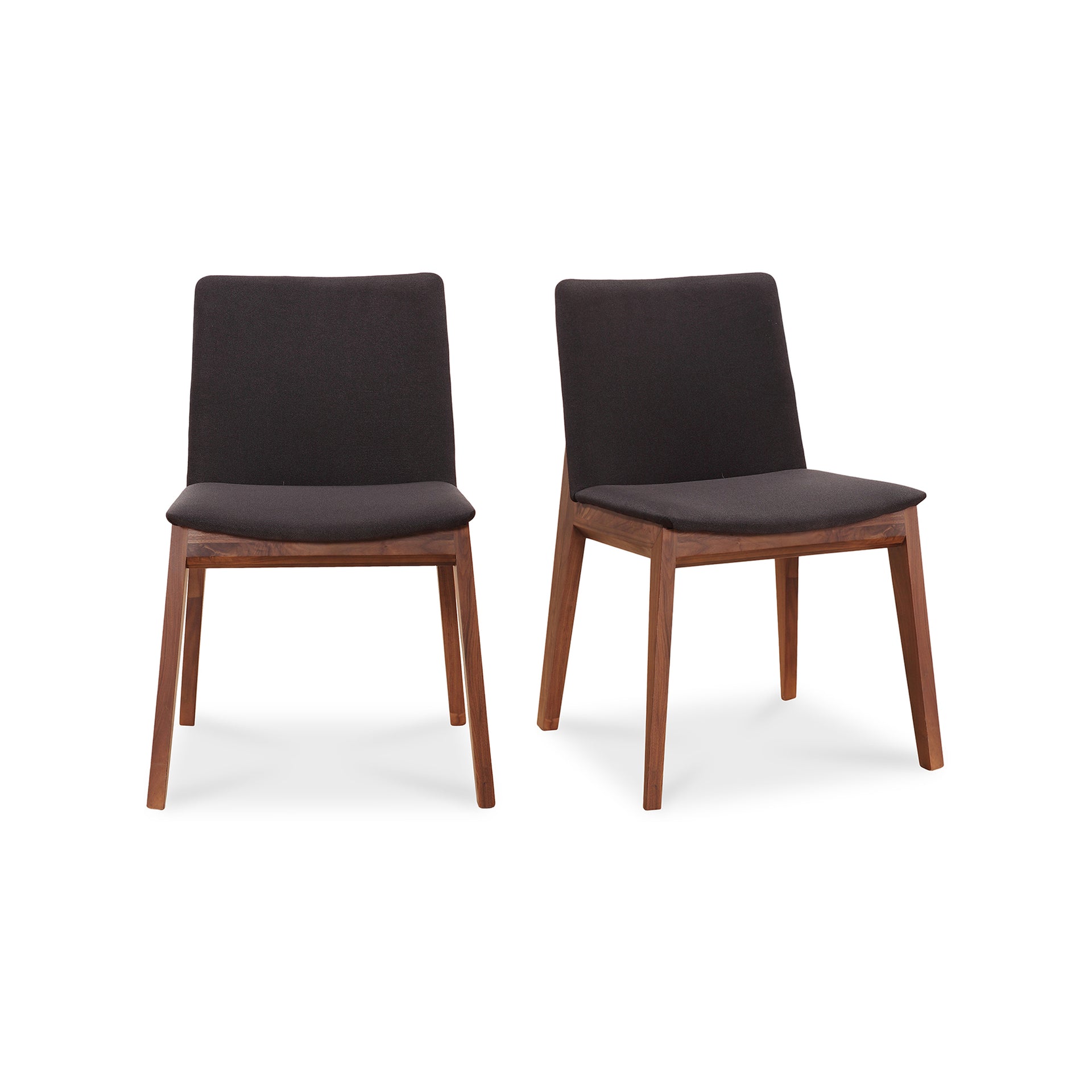 Evren Dining Chairs, Solid Walnut Base, Black - Set of 2