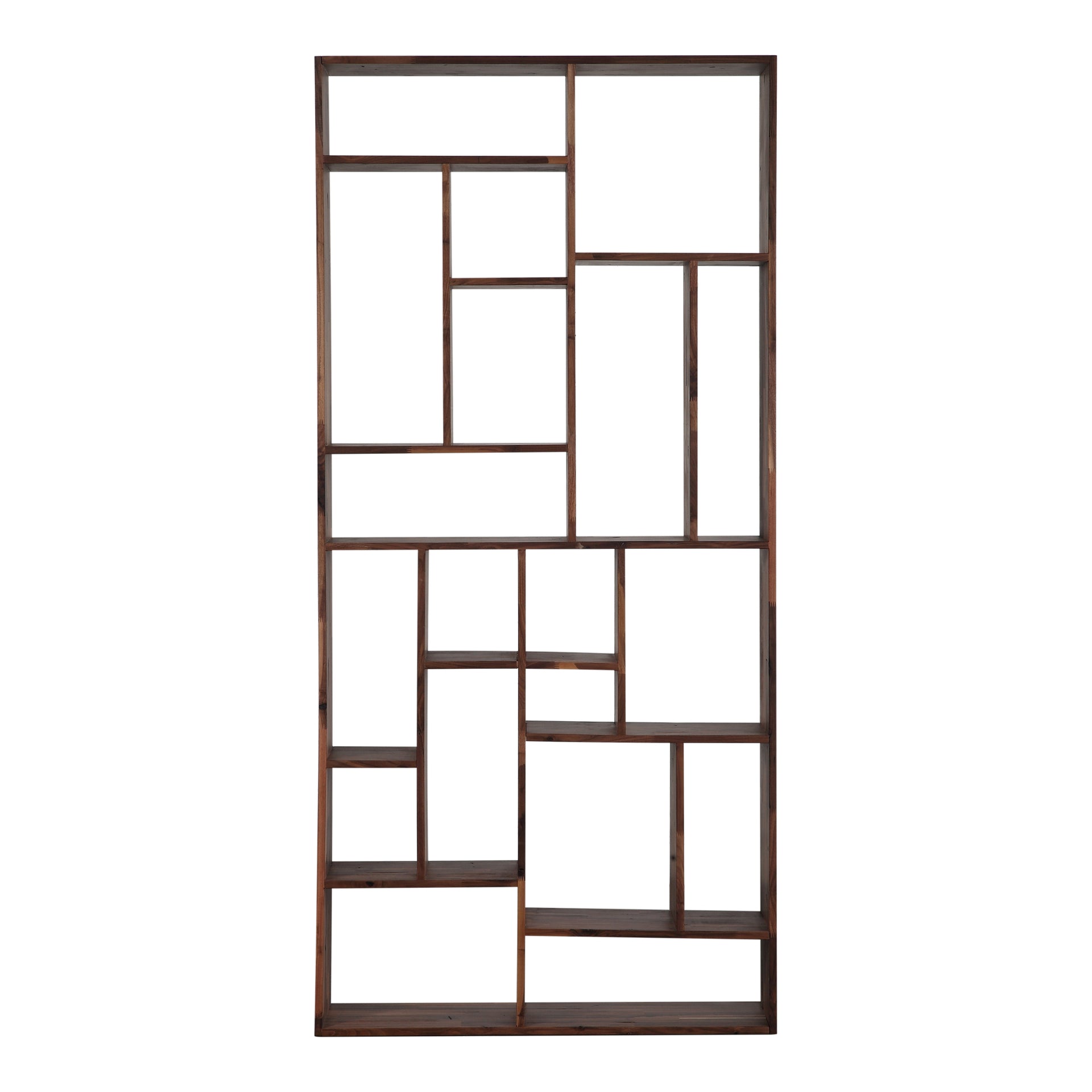 Finnick, Modern Reclaimed Hardwood Bookshelf, Versatile Compartments, Brown
