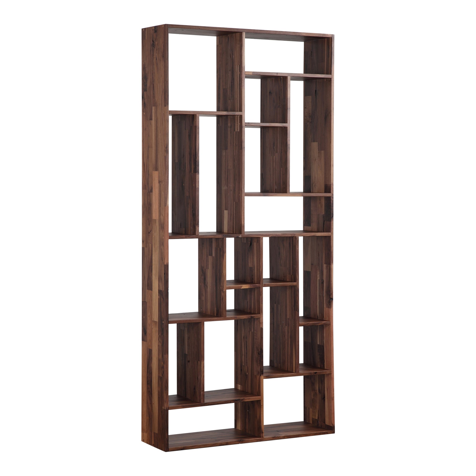 Finnick, Modern Reclaimed Hardwood Bookshelf, Versatile Compartments, Brown