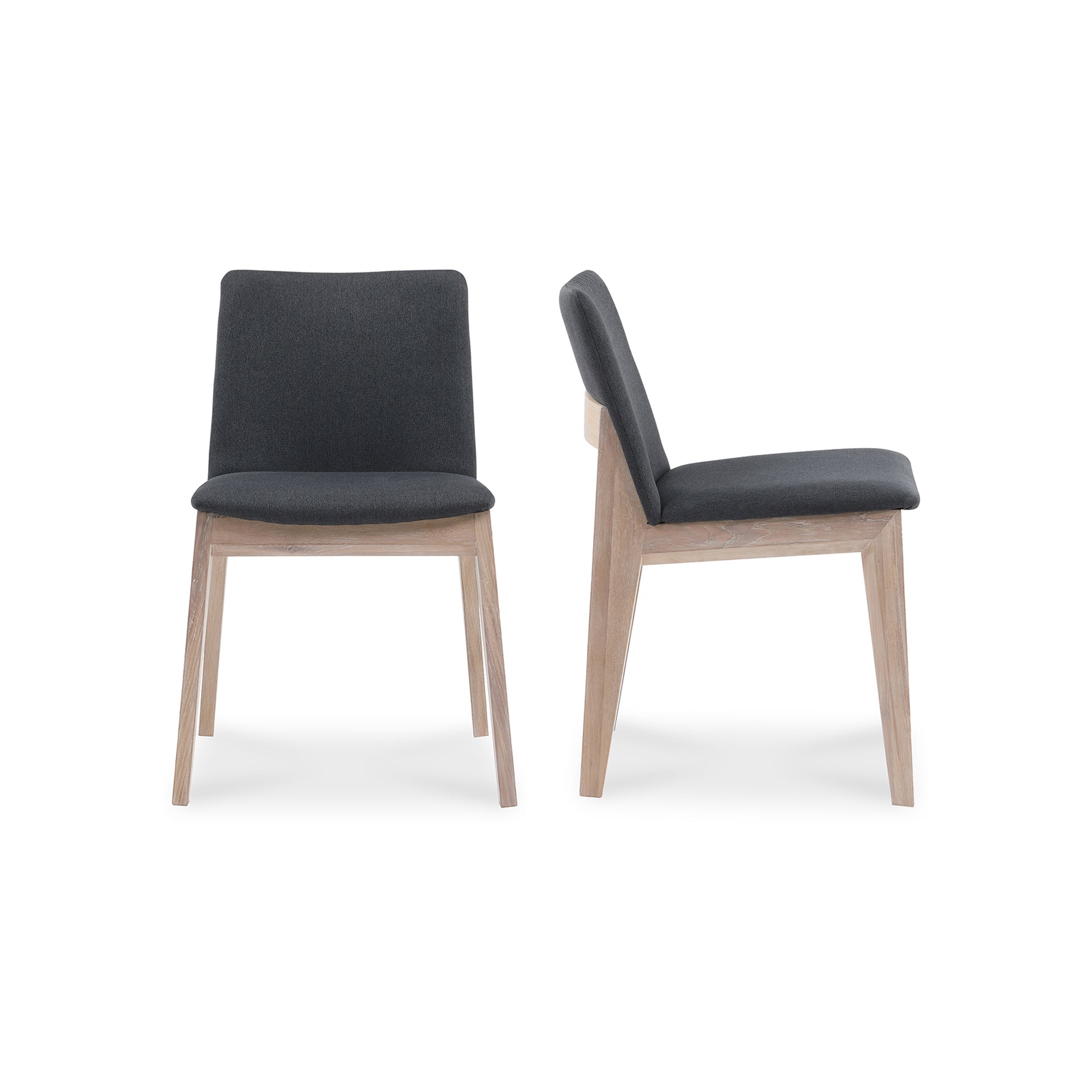 Evren, Dining Chairs Solid White Oak Frame, Grey - Set of 2