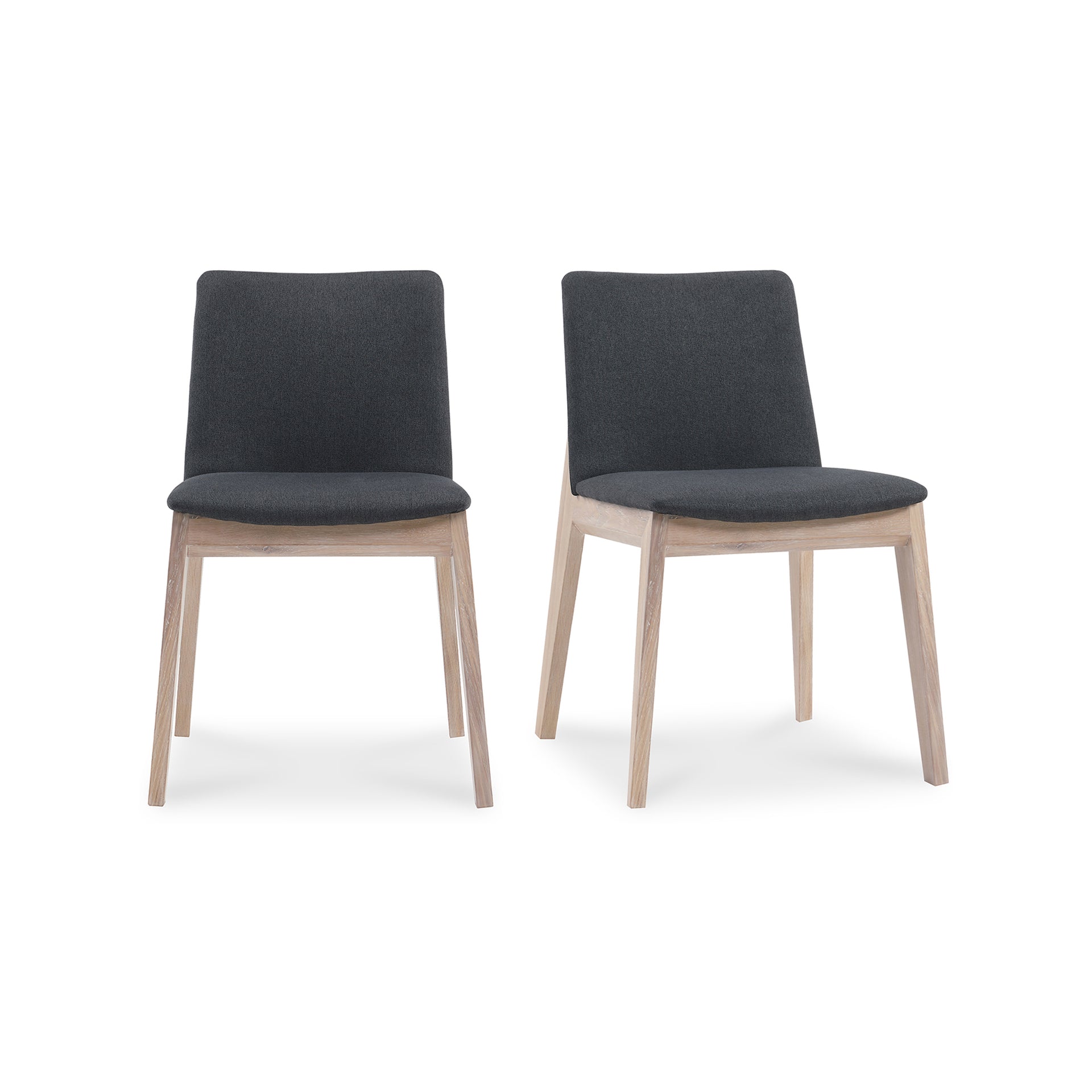 Evren, Dining Chairs Solid White Oak Frame, Grey - Set of 2