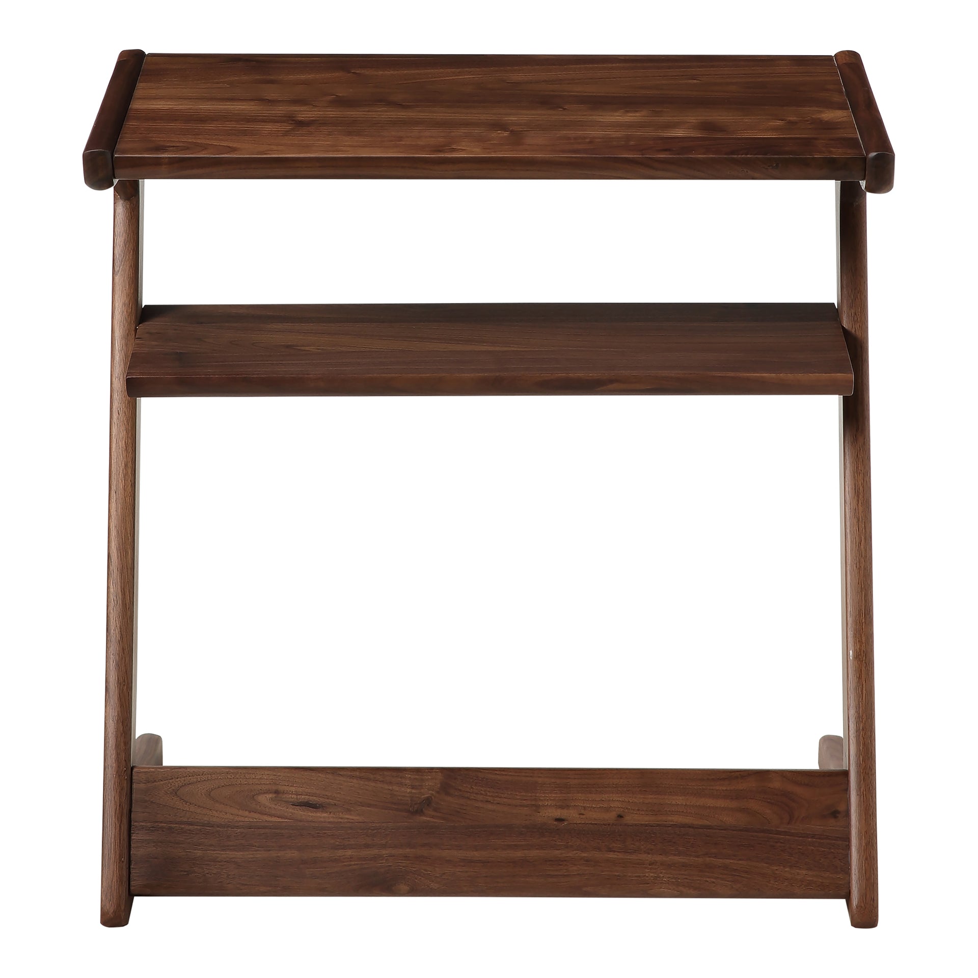 Caspian - Matte Finish Solid Walnut Accent Table in Brown