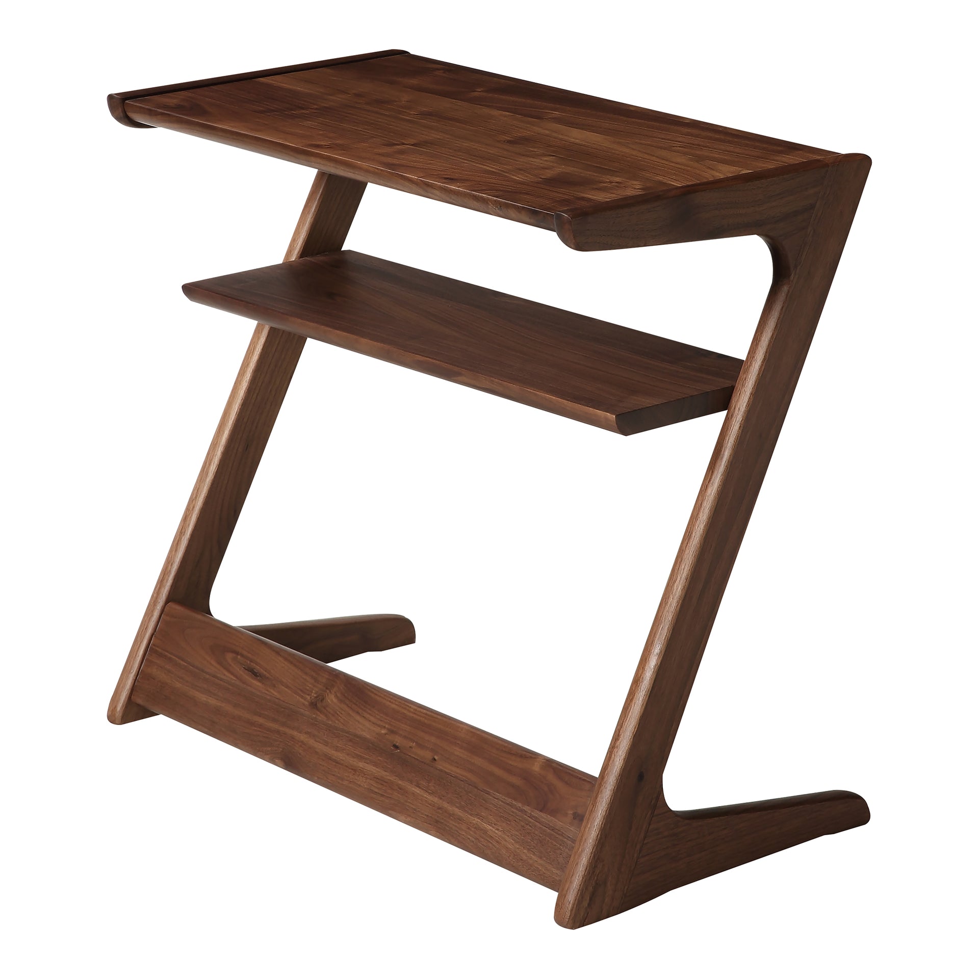 Caspian - Matte Finish Solid Walnut Accent Table in Brown