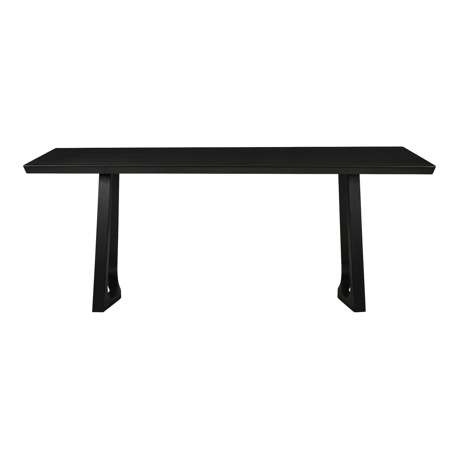 Denver Dining Table, Solid White Ash, Seats 8, Mid-Century Modern, Black