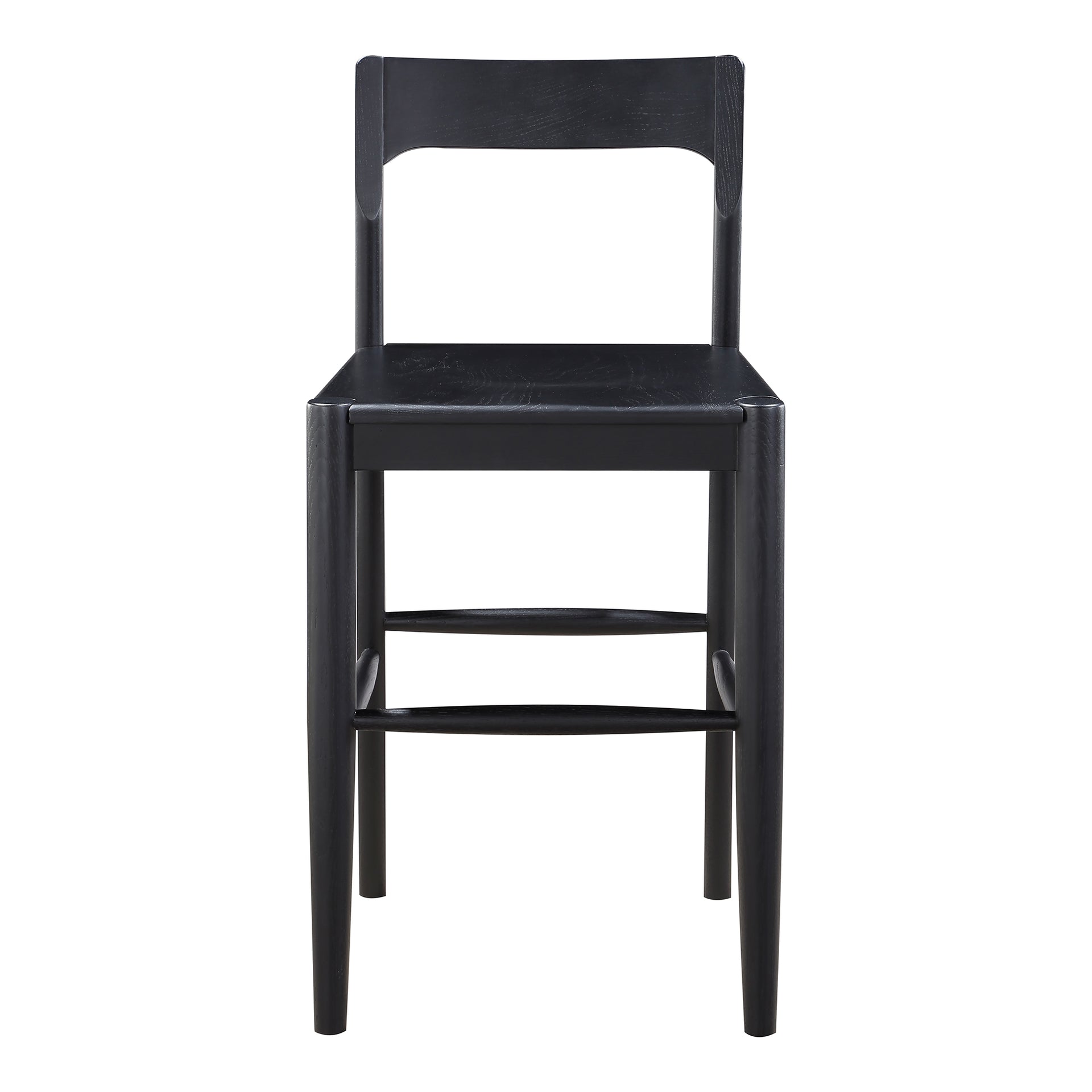Katerina Counter Stool, Solid Oak with Semi-Gloss Black Finish