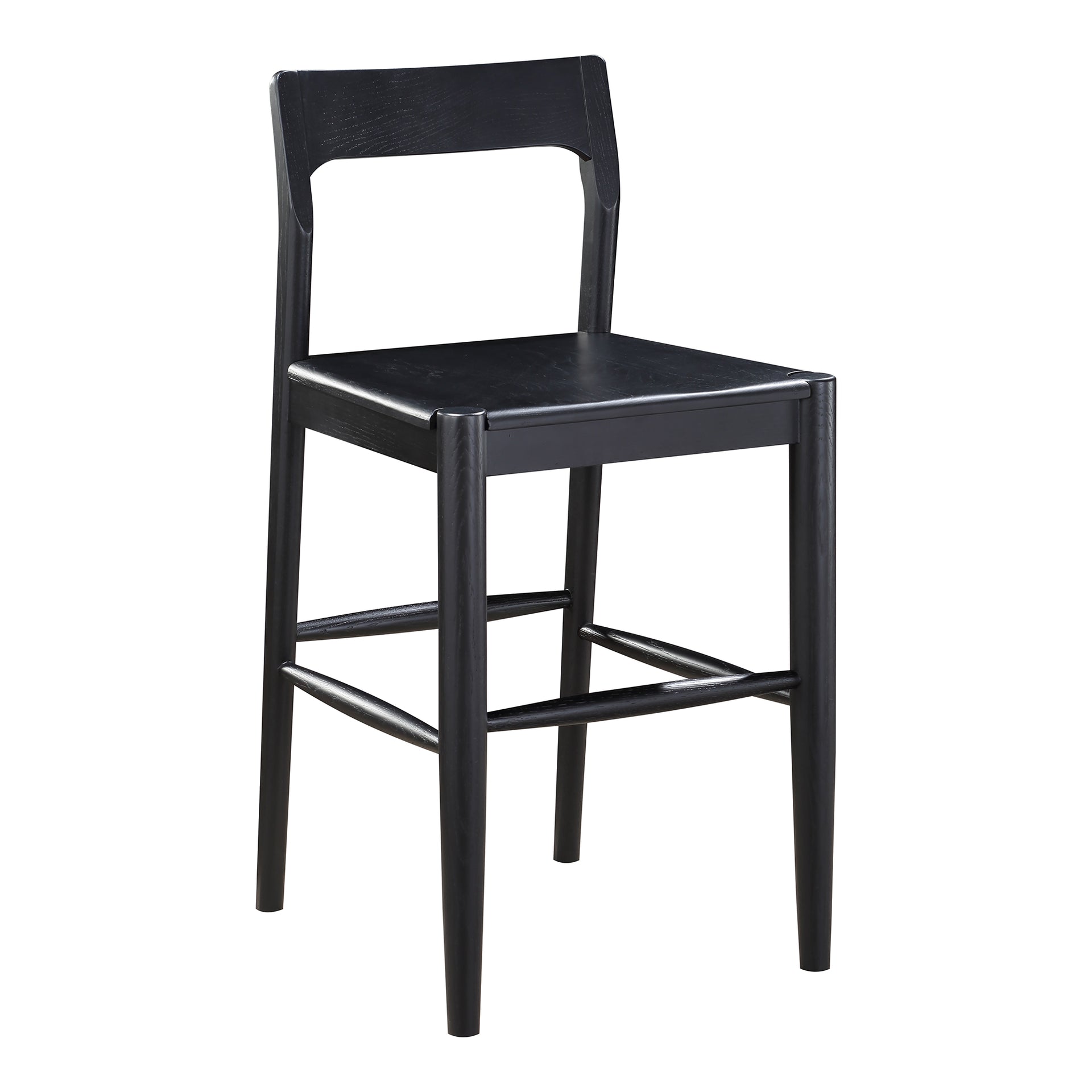 Katerina Counter Stool, Solid Oak with Semi-Gloss Black Finish